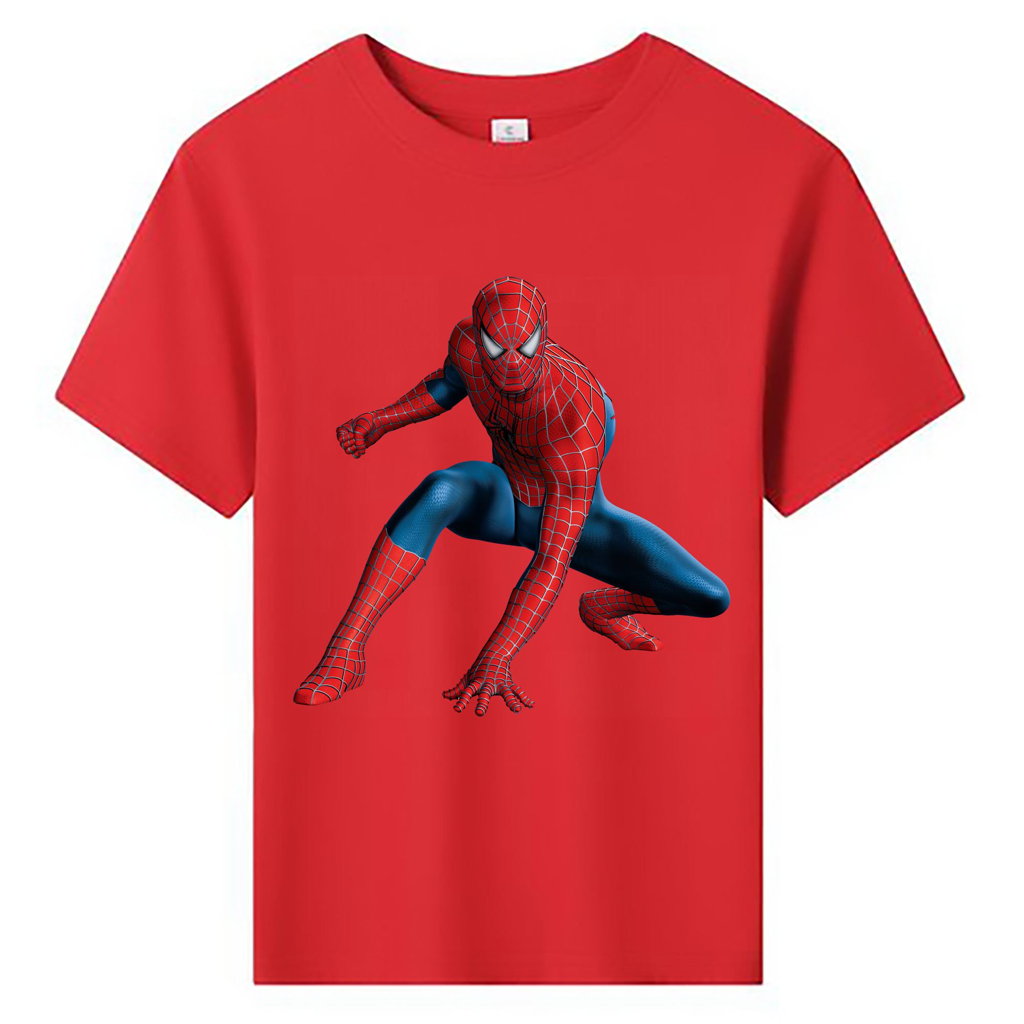 Spider Man スパイダーマン 綿100％キッズTシャツ（フロントプリント）