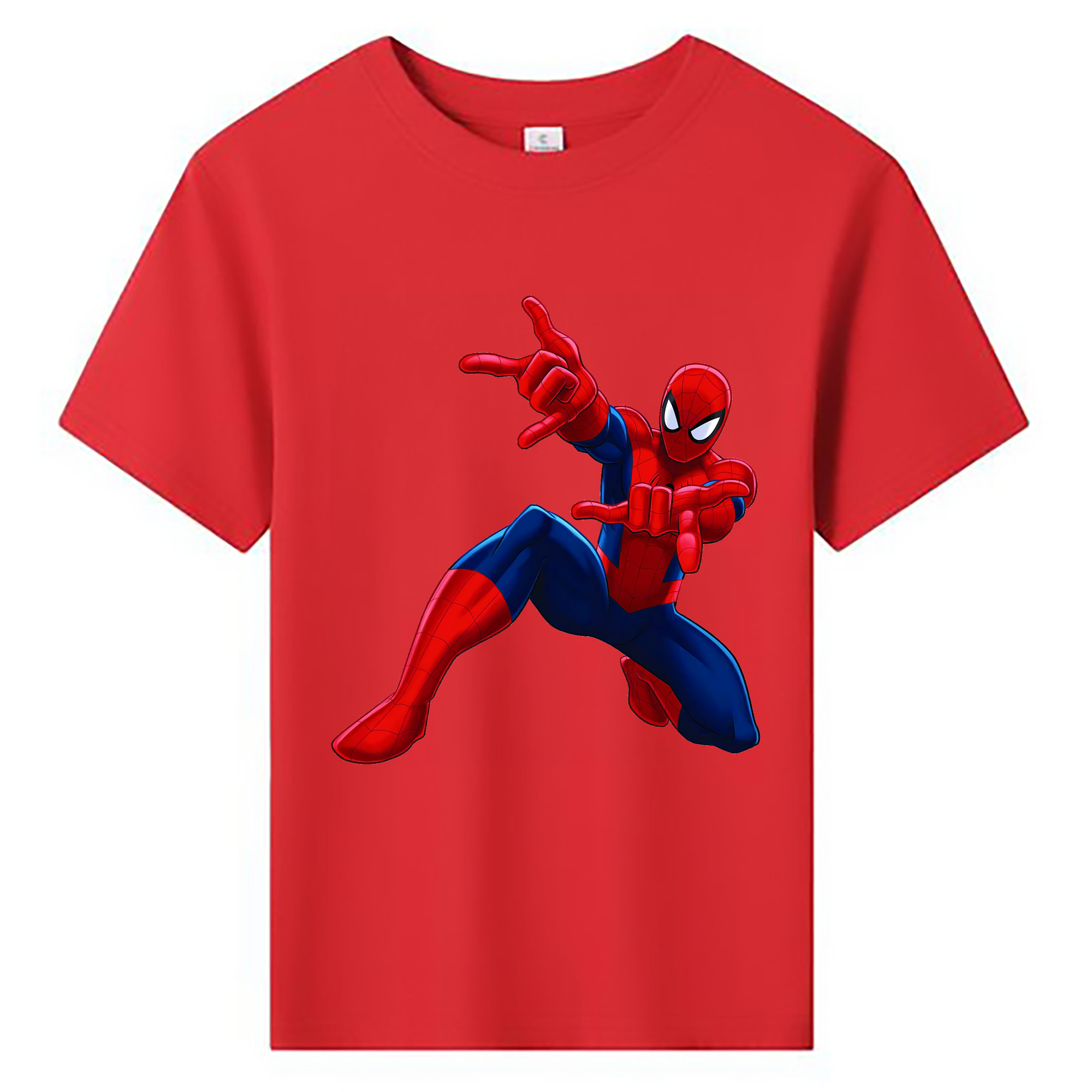 Spider Man スパイダーマン 綿100％キッズTシャツ（フロントプリント）