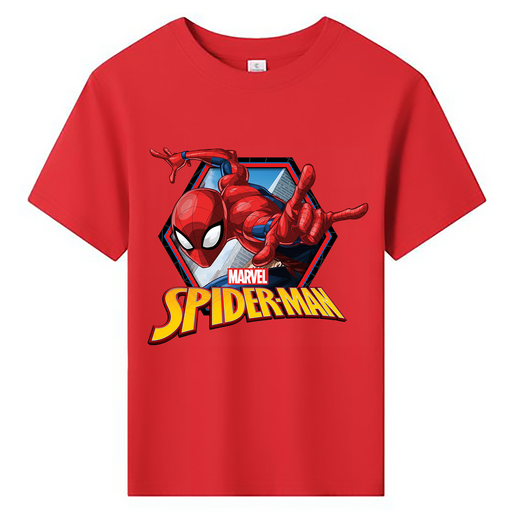 （画像用） Spider Man スパイダーマン 綿100％キッズTシャツ（フロントプリント）