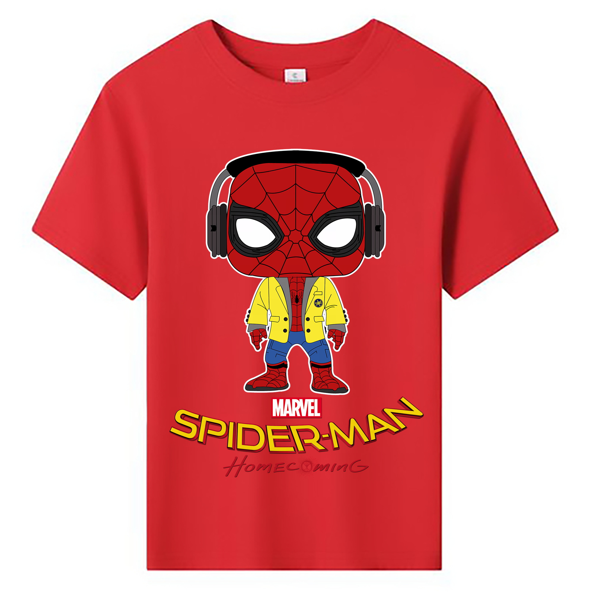 Spider Man スパイダーマン 綿100％キッズTシャツ（フロントプリント）