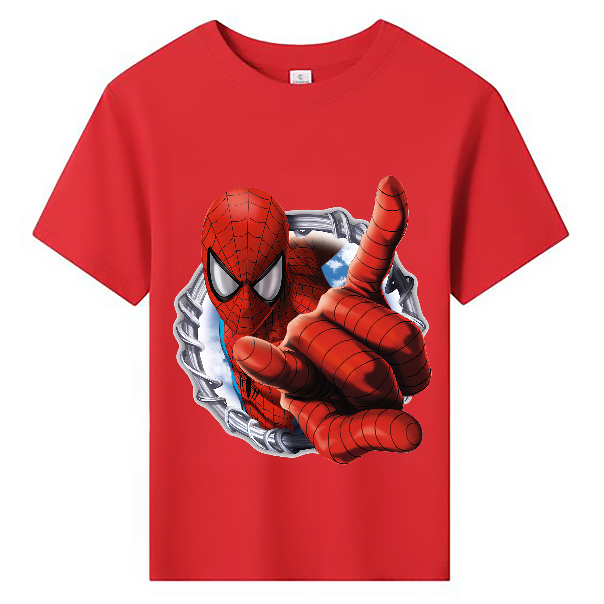 （画像用） Spider Man スパイダーマン 綿100％キッズTシャツ（フロントプリント）