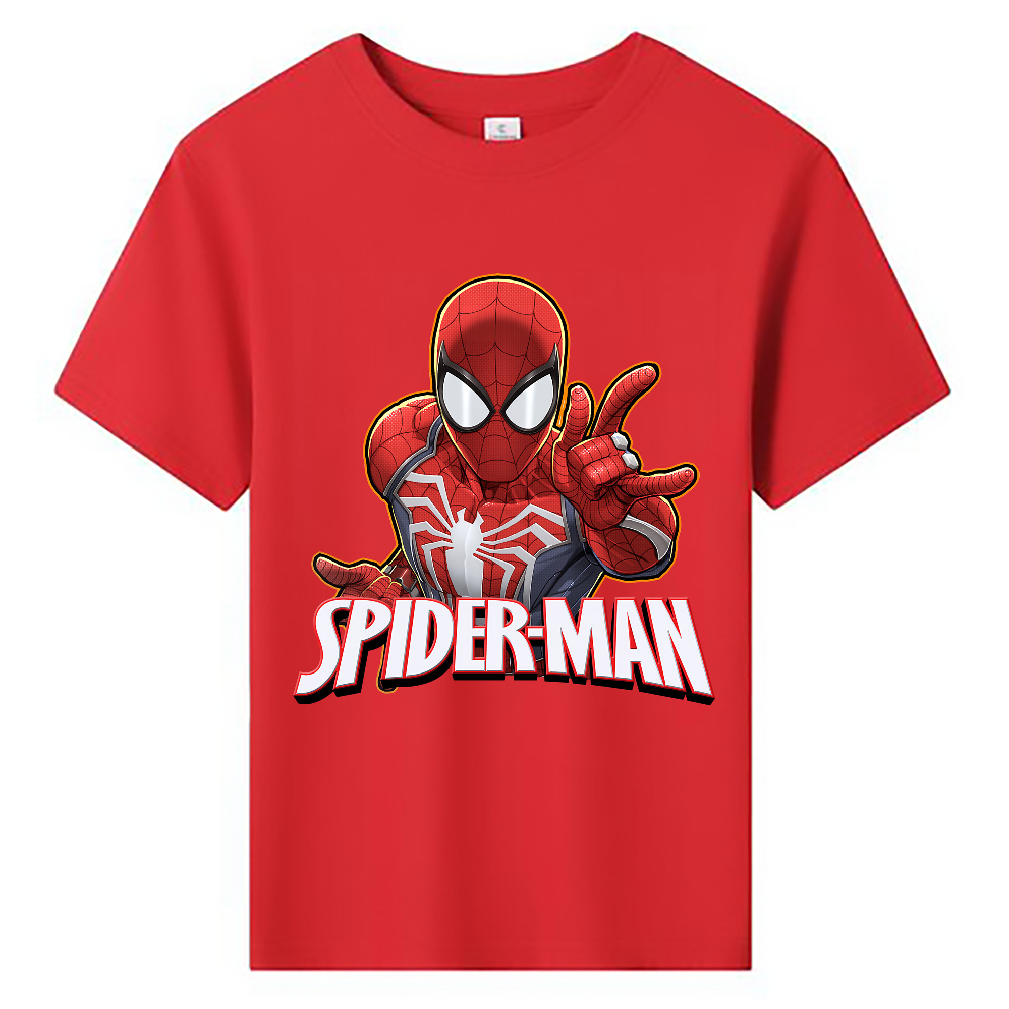 （画像用） Spider Man スパイダーマン 綿100％キッズTシャツ（フロントプリント）