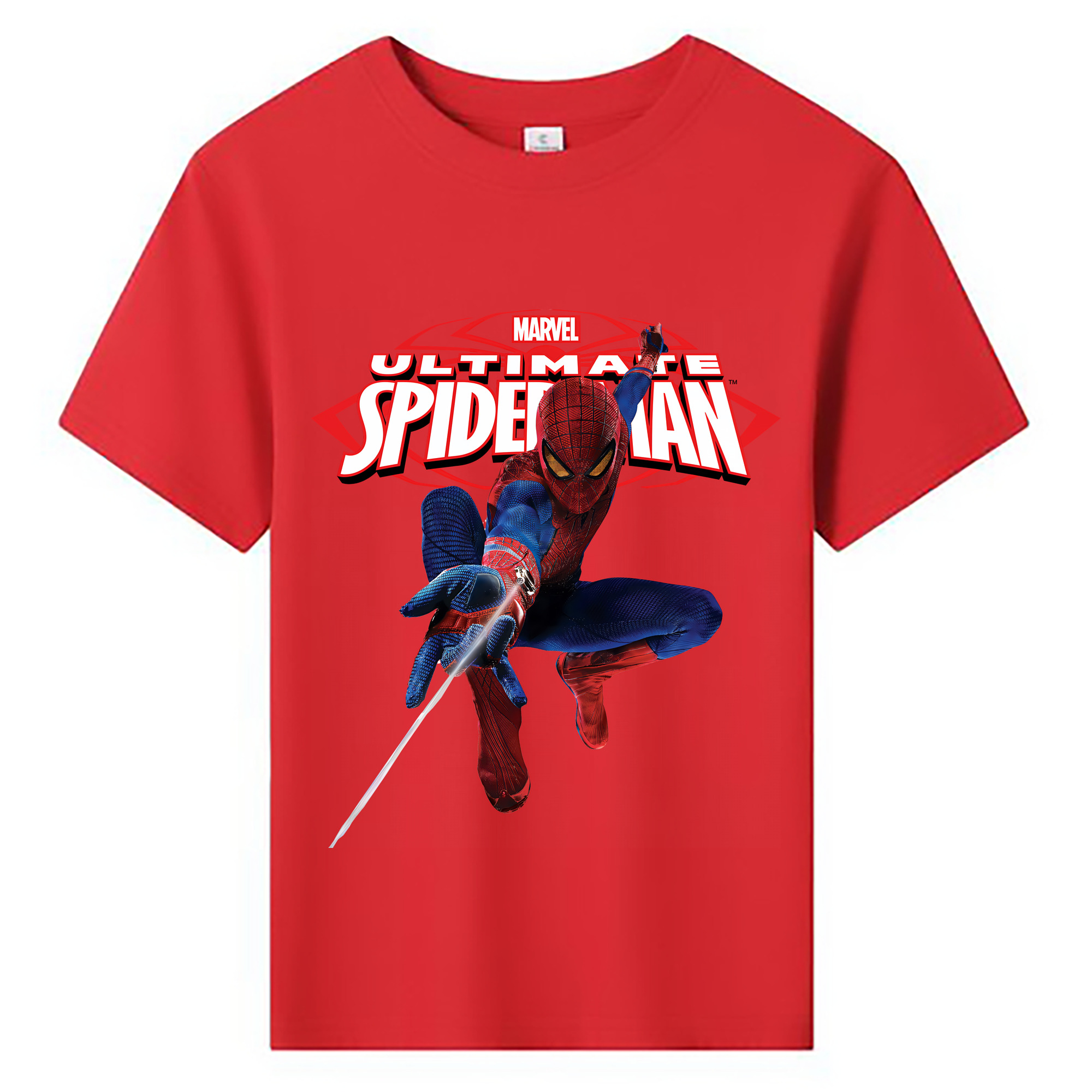 （画像用） Spider Man スパイダーマン 綿100％キッズTシャツ（フロントプリント）