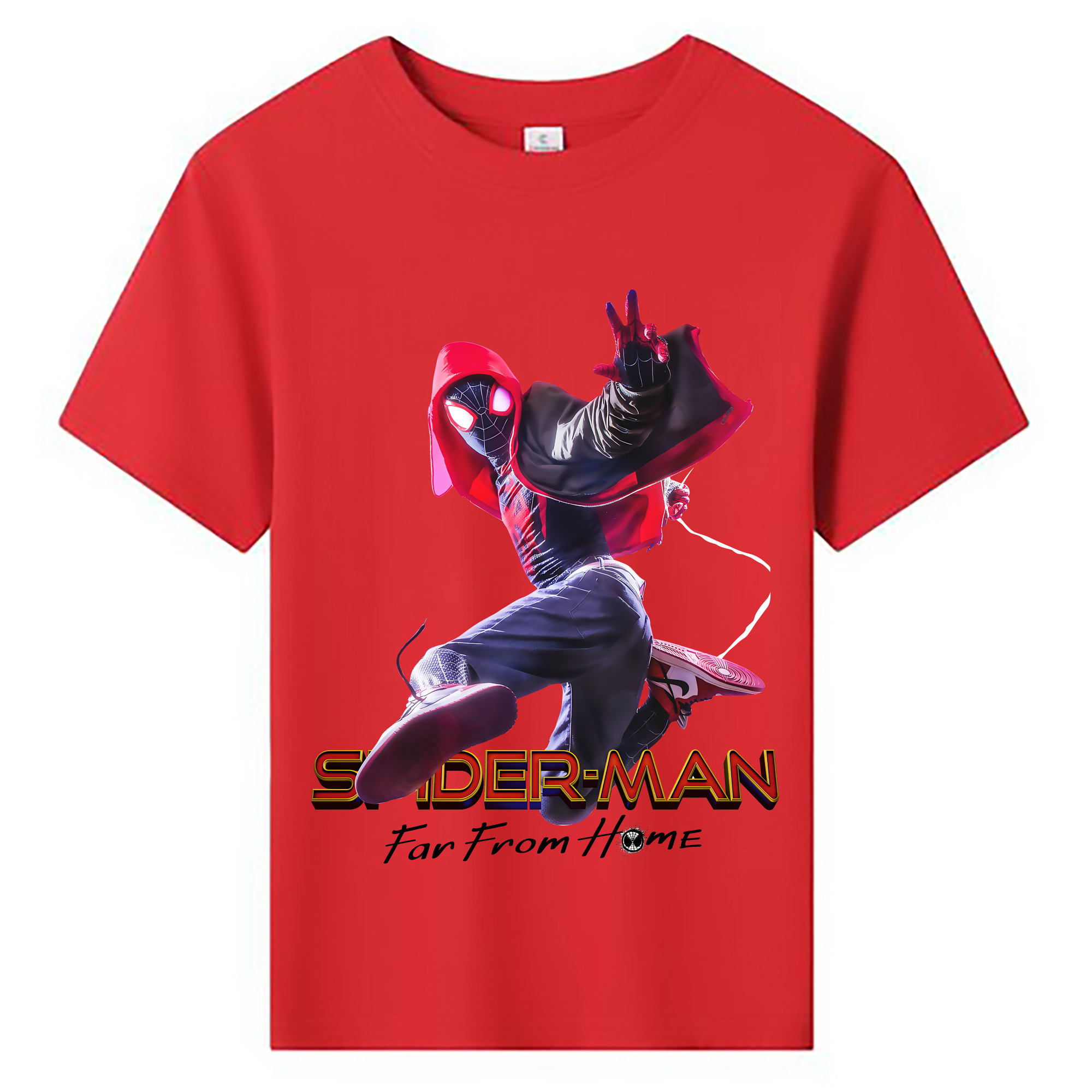 （画像用） Spider Man スパイダーマン 綿100％キッズTシャツ（フロントプリント）