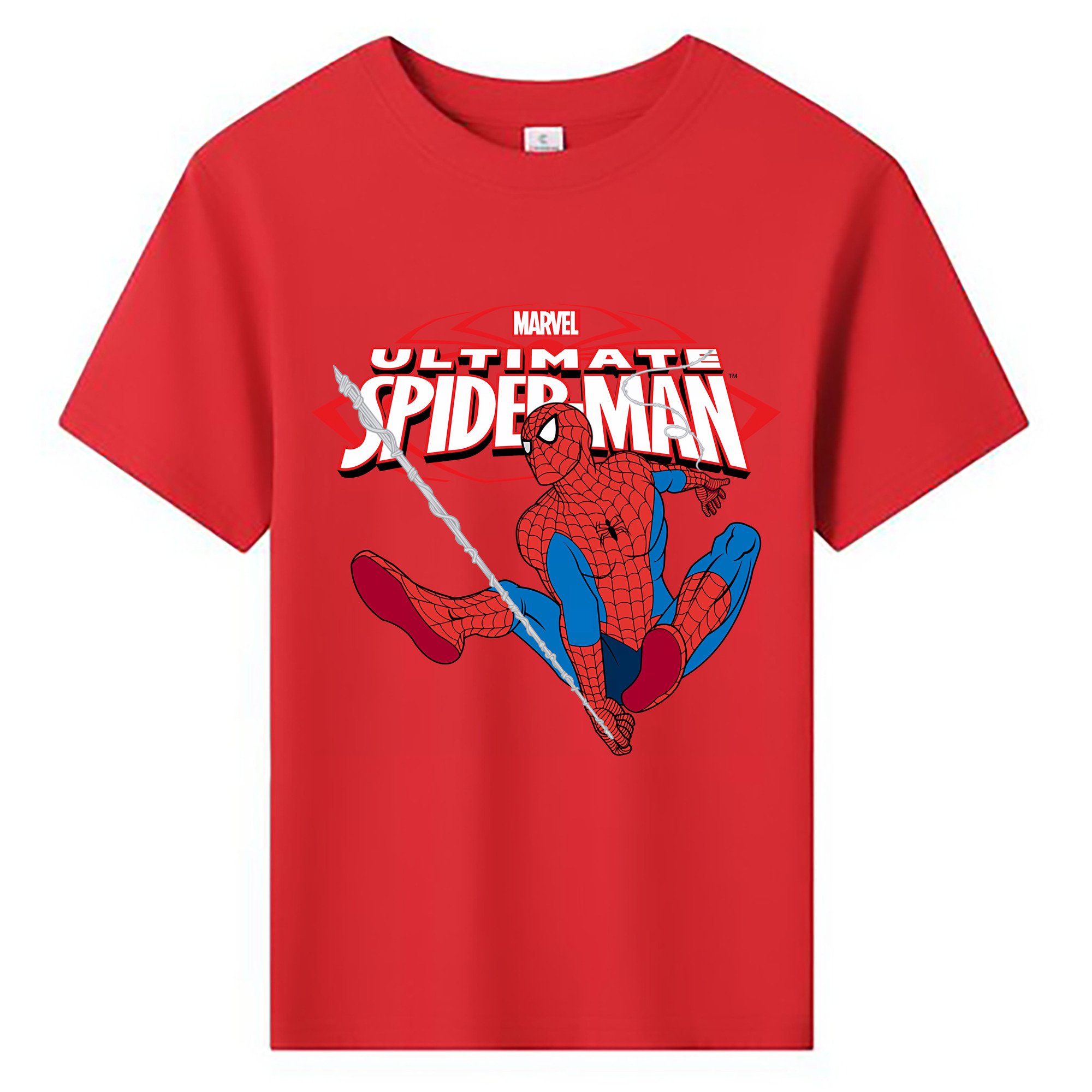 （画像用） Spider Man スパイダーマン 綿100％キッズTシャツ（フロントプリント）