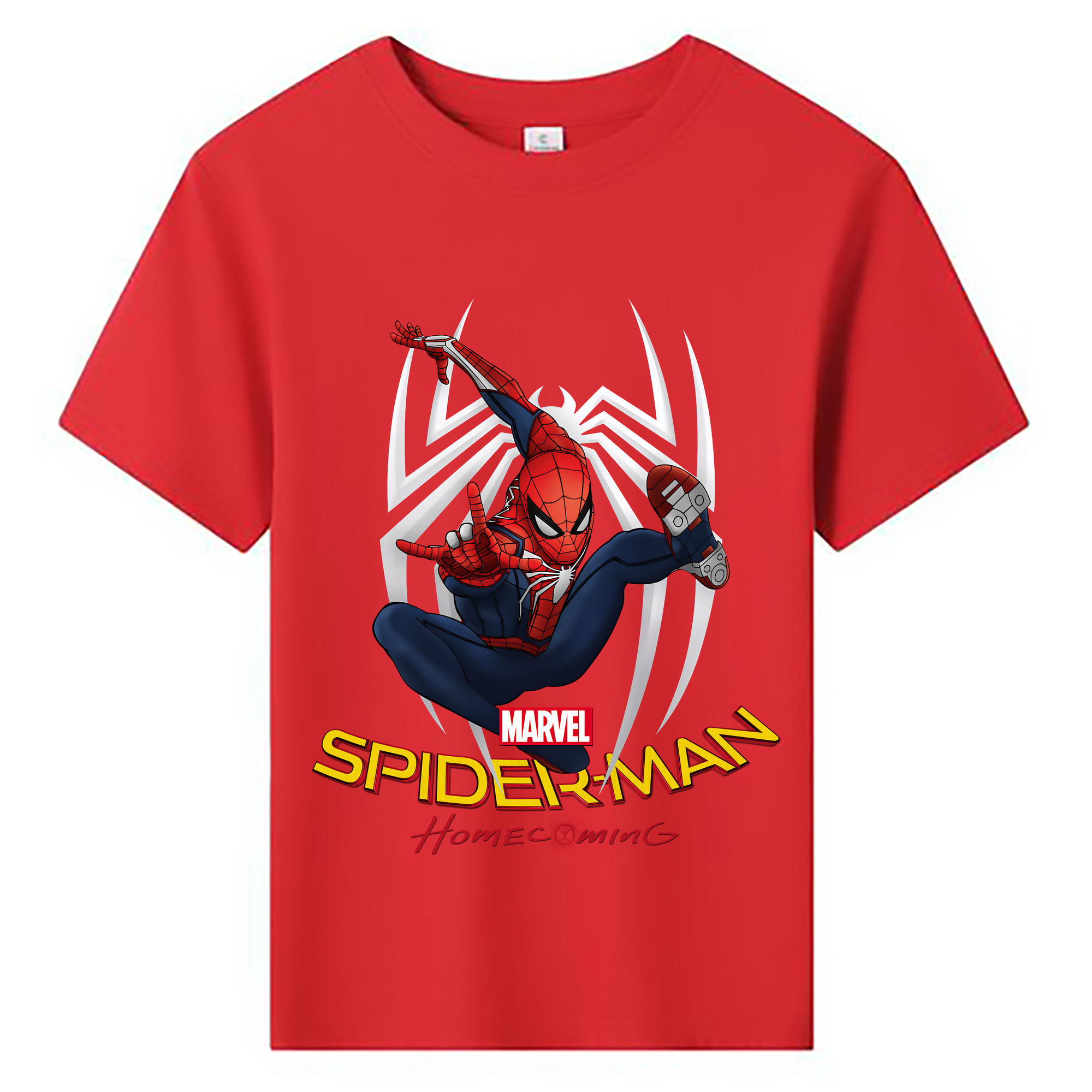 （画像用） Spider Man スパイダーマン 綿100％キッズTシャツ（フロントプリント）