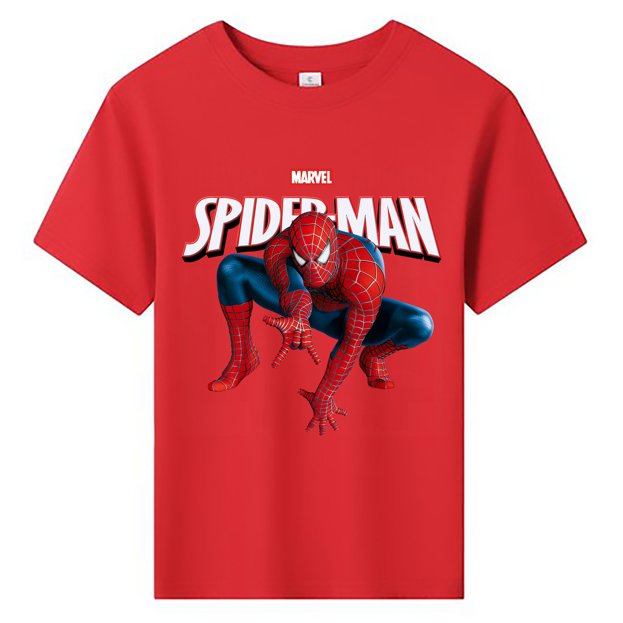 （画像用） Spider Man スパイダーマン 綿100％キッズTシャツ（フロントプリント）