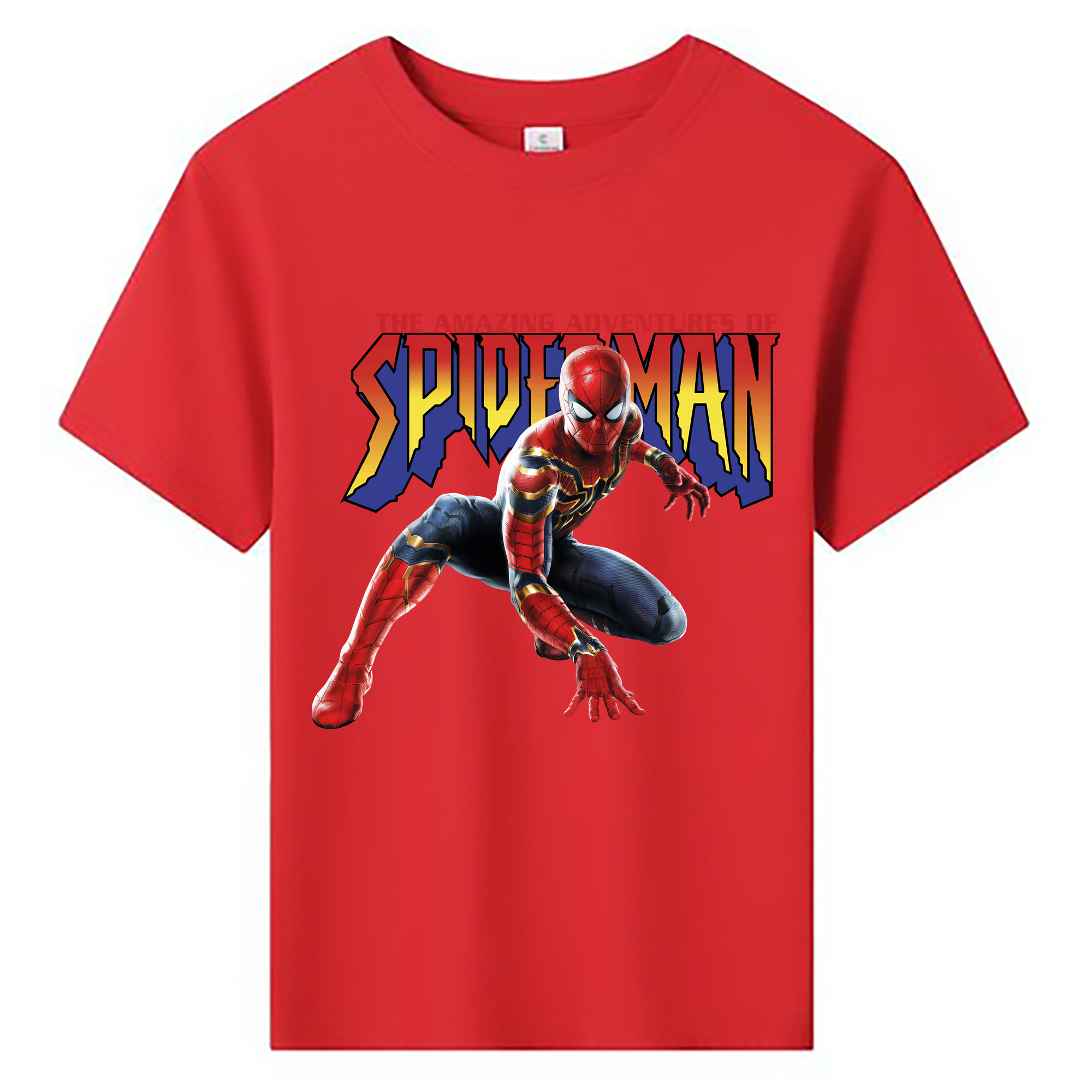 （画像用） Spider Man スパイダーマン 綿100％キッズTシャツ（フロントプリント）