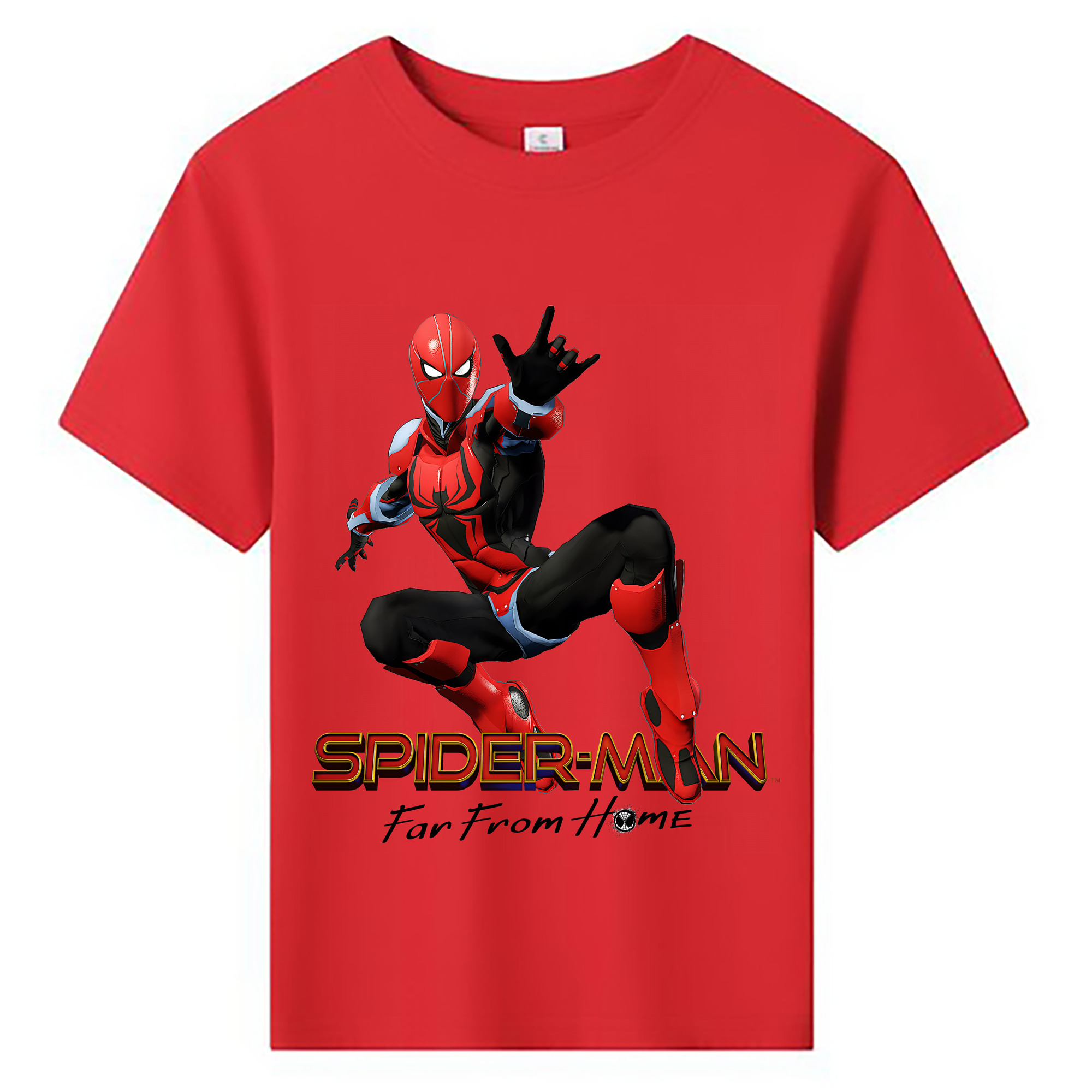 （画像用） Spider Man スパイダーマン 綿100％キッズTシャツ（フロントプリント）