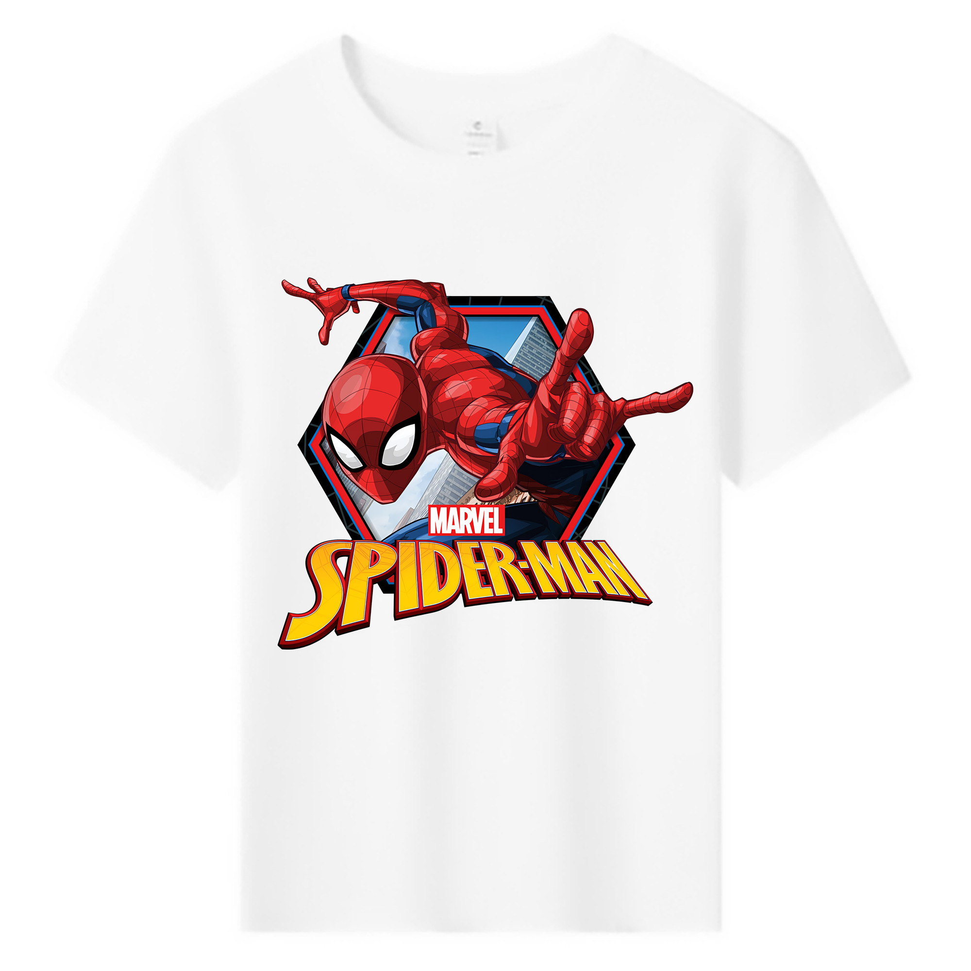 （画像用） Spider Man スパイダーマン 綿100％キッズTシャツ（フロントプリント）