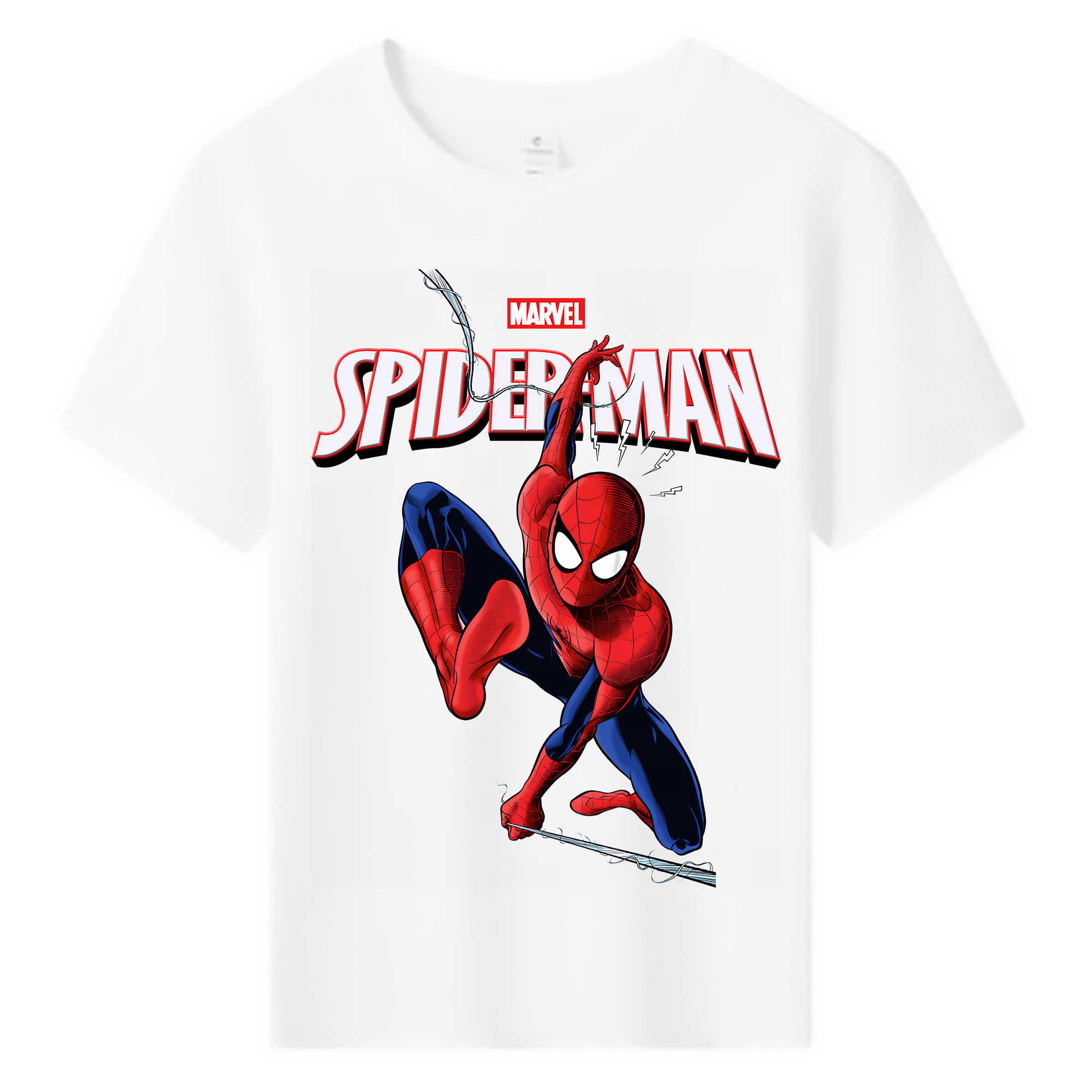 （画像用） Spider Man スパイダーマン 綿100％キッズTシャツ（フロントプリント）