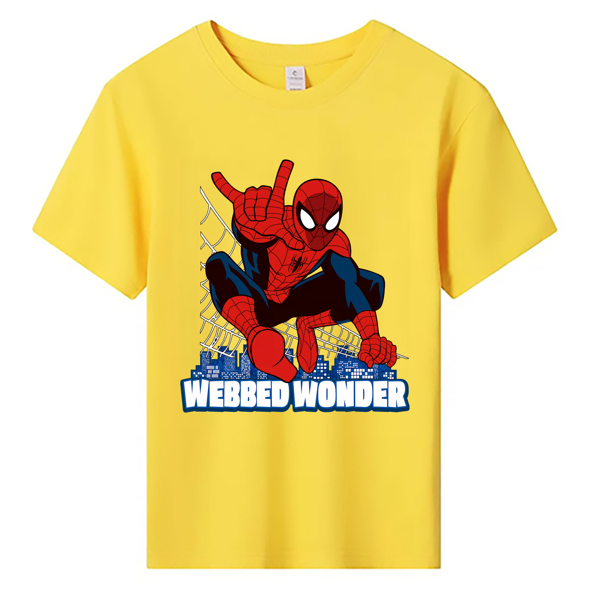 （画像用） Spider Man スパイダーマン 綿100％キッズTシャツ（フロントプリント）