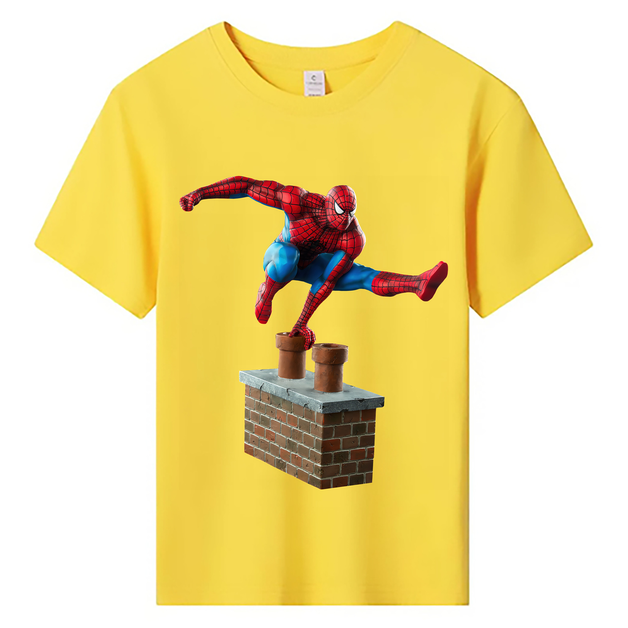（画像用） Spider Man スパイダーマン 綿100％キッズTシャツ（フロントプリント）