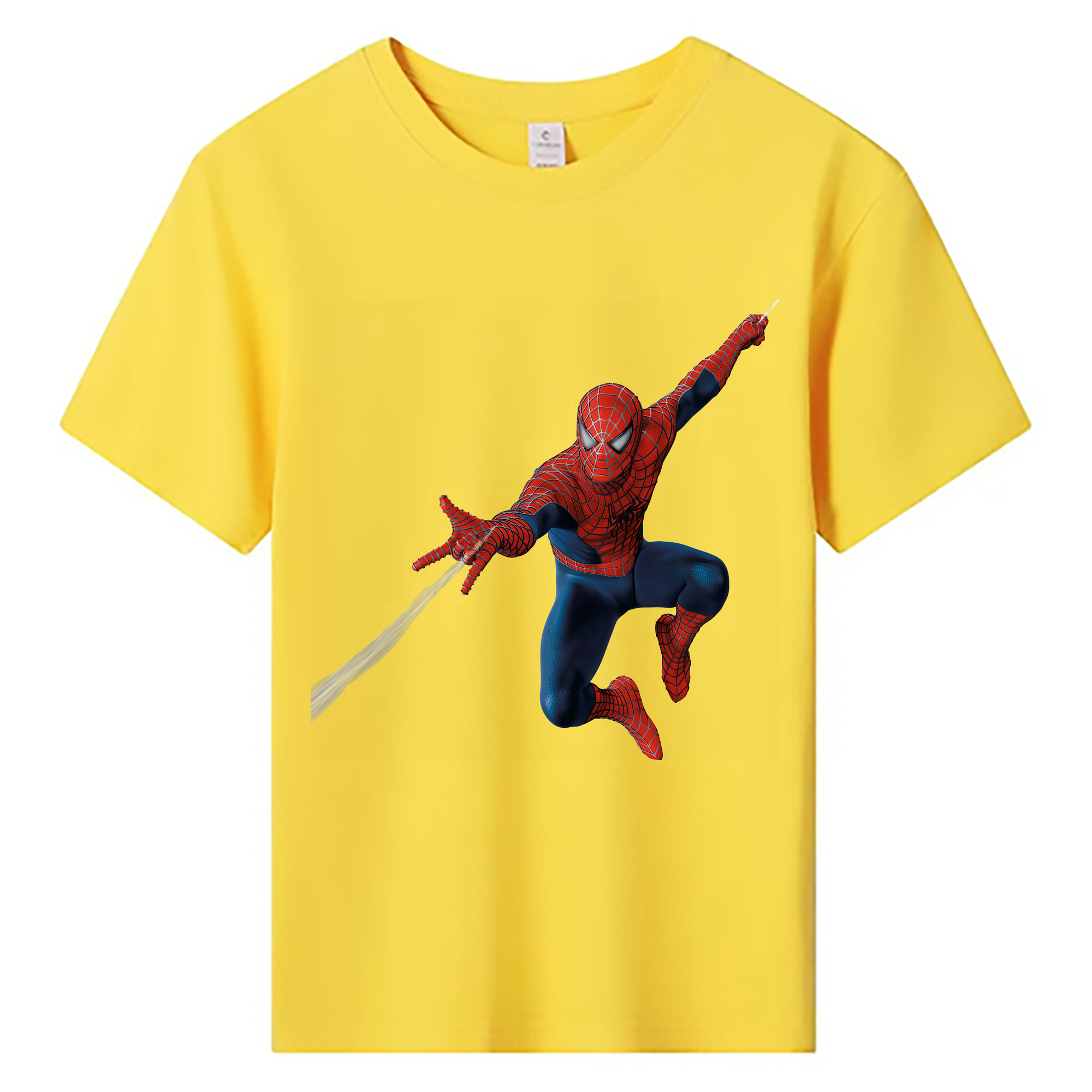 Spider Man スパイダーマン 綿100％キッズTシャツ（フロントプリント）