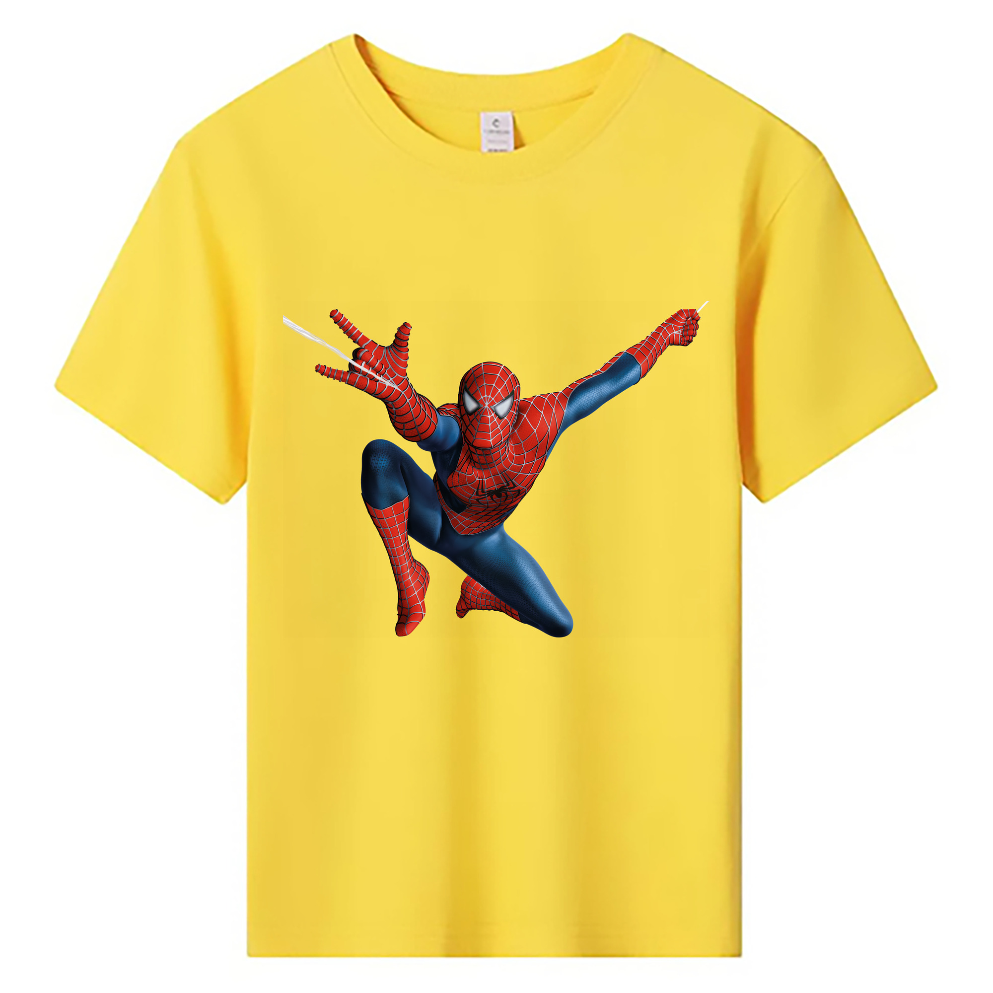（画像用） Spider Man スパイダーマン 綿100％キッズTシャツ（フロントプリント）