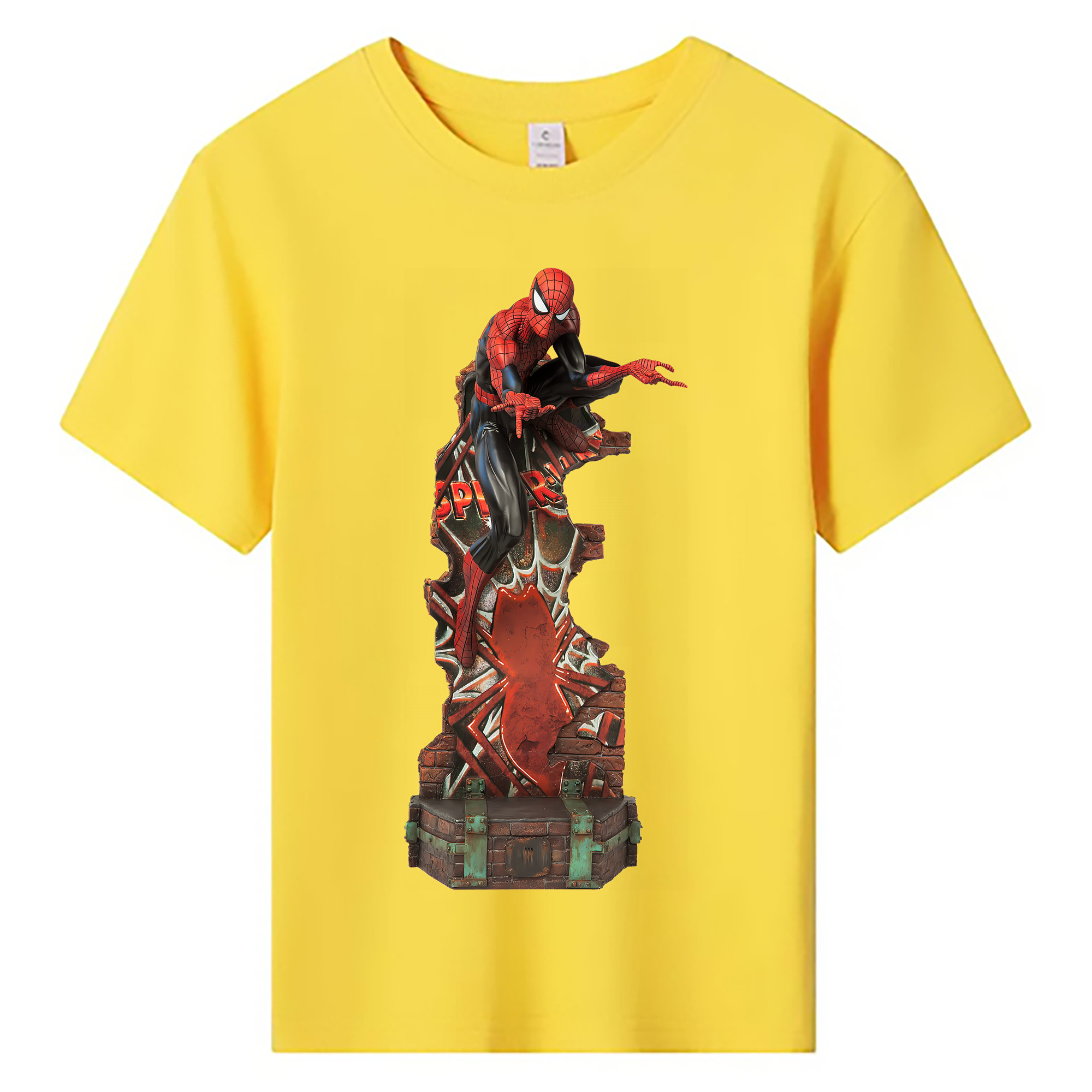（画像用） Spider Man スパイダーマン 綿100％キッズTシャツ（フロントプリント）