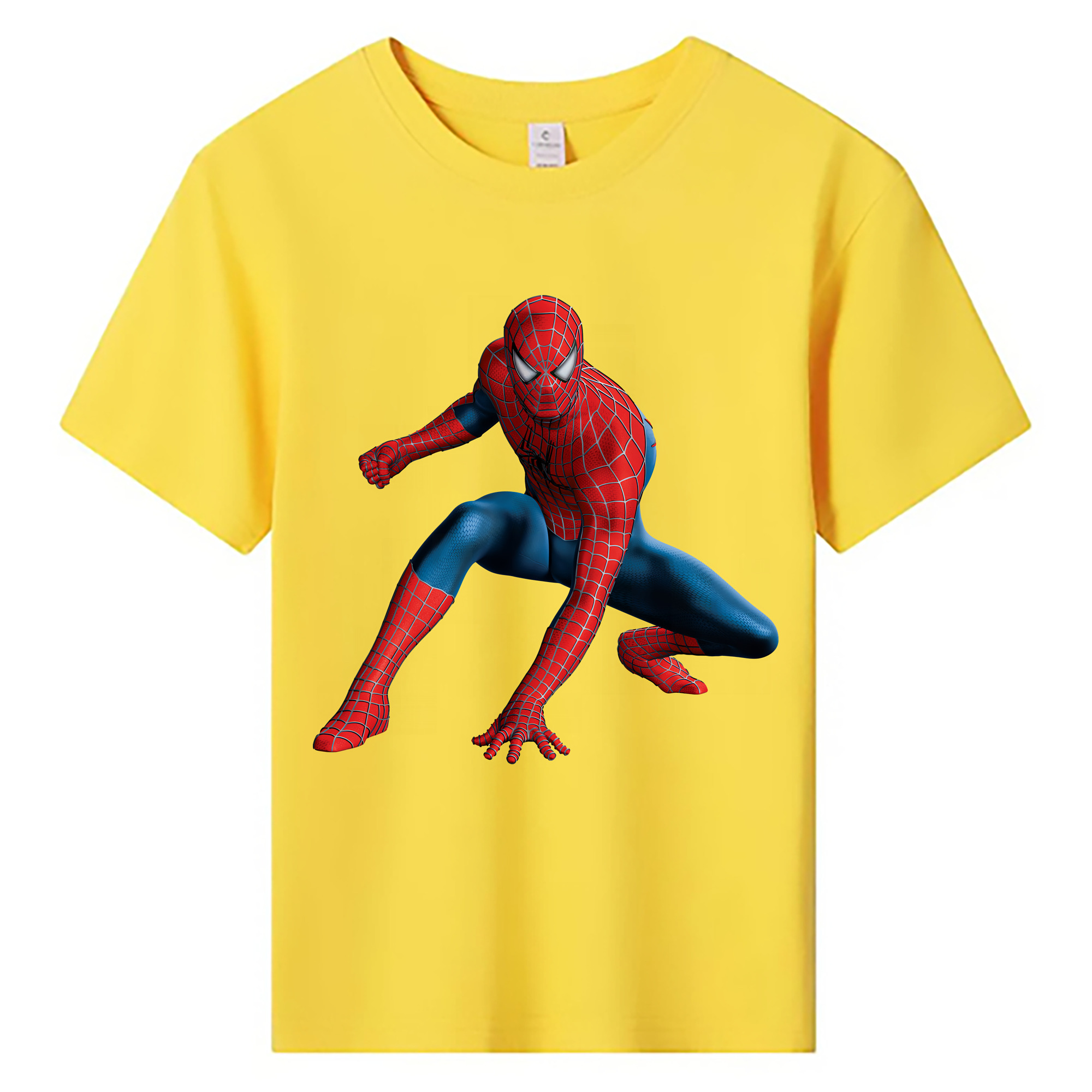 Spider Man スパイダーマン 綿100％キッズTシャツ（フロントプリント）