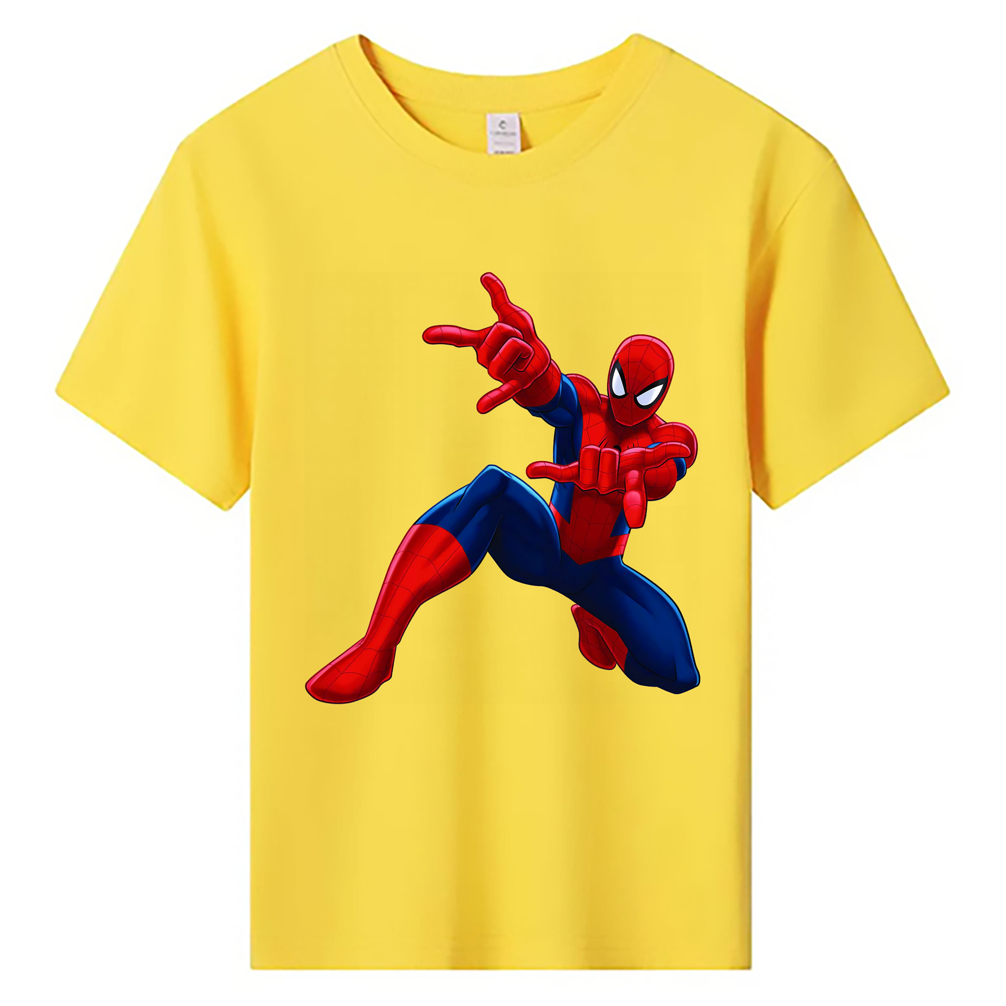 Spider Man スパイダーマン 綿100％キッズTシャツ（フロントプリント）
