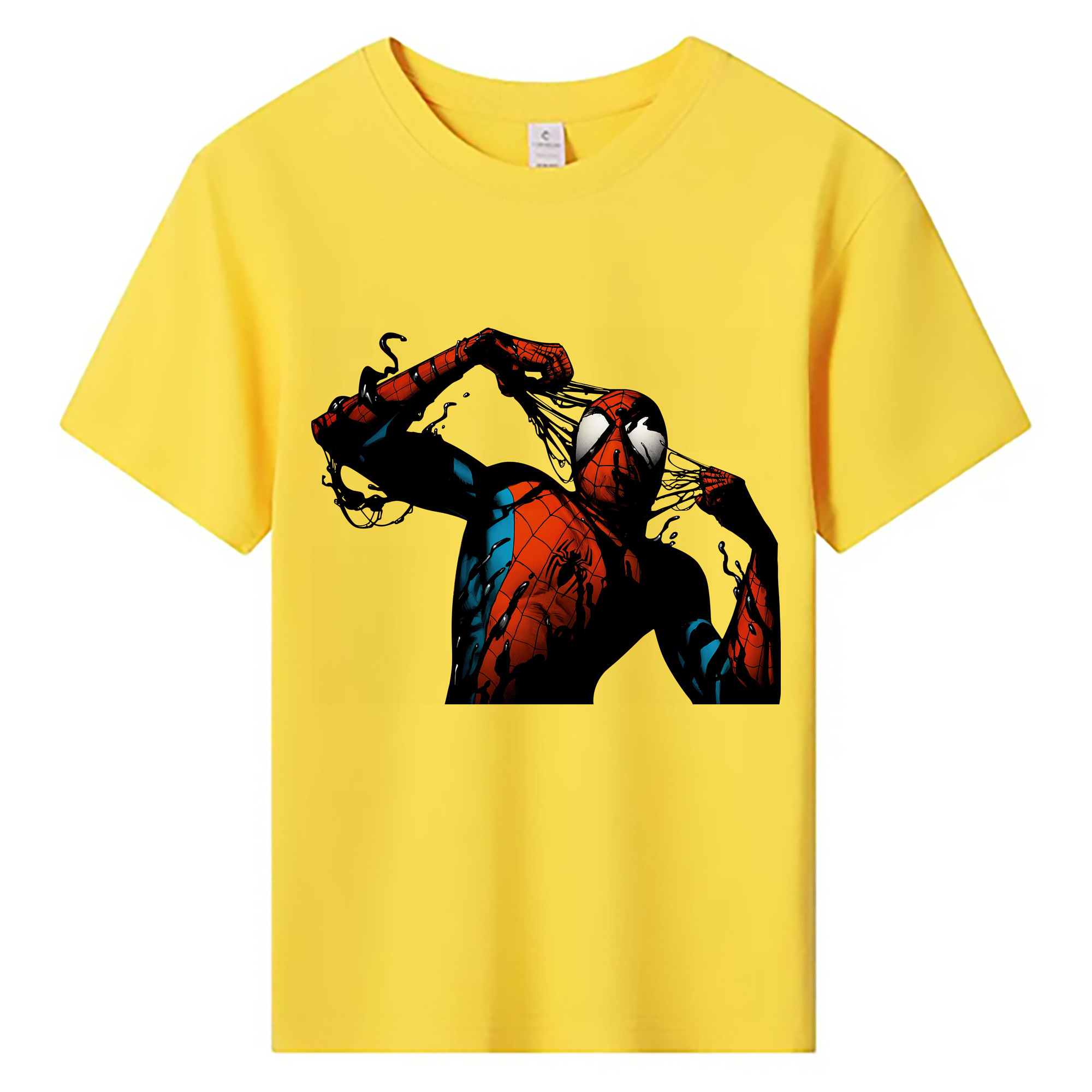 Spider Man スパイダーマン 綿100％キッズTシャツ（フロントプリント）
