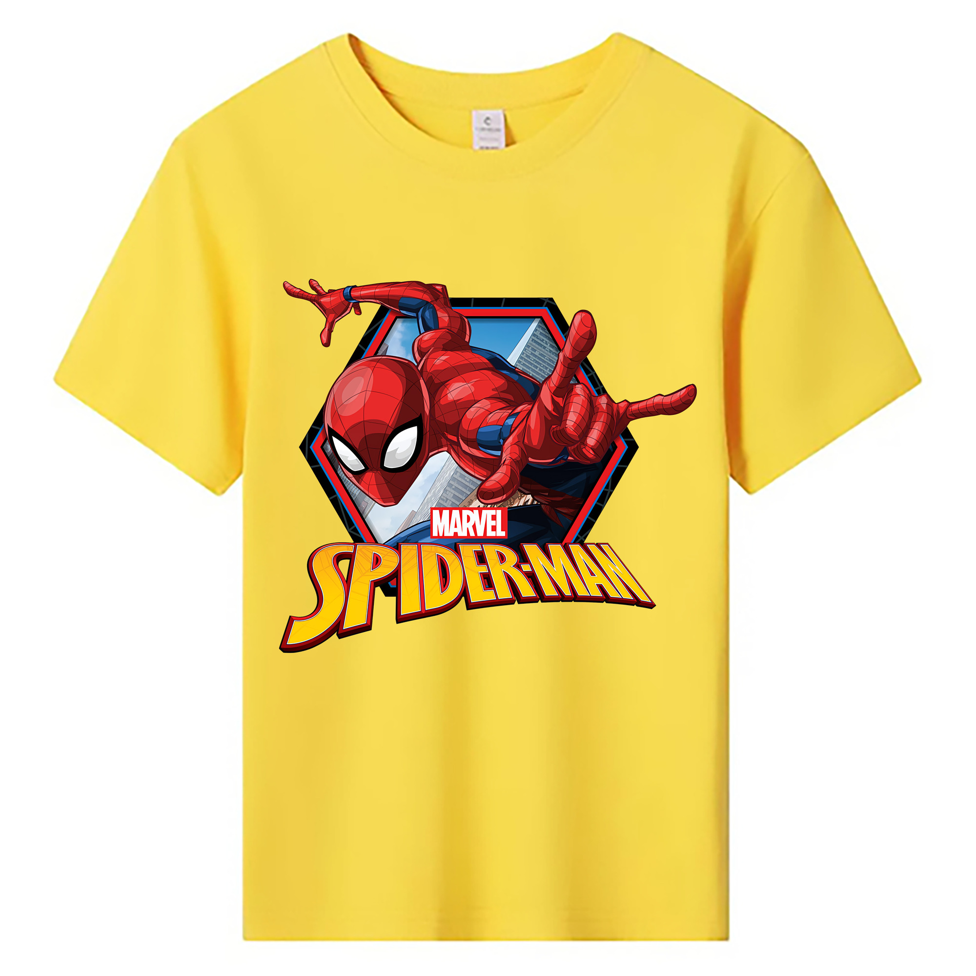 （画像用） Spider Man スパイダーマン 綿100％キッズTシャツ（フロントプリント）