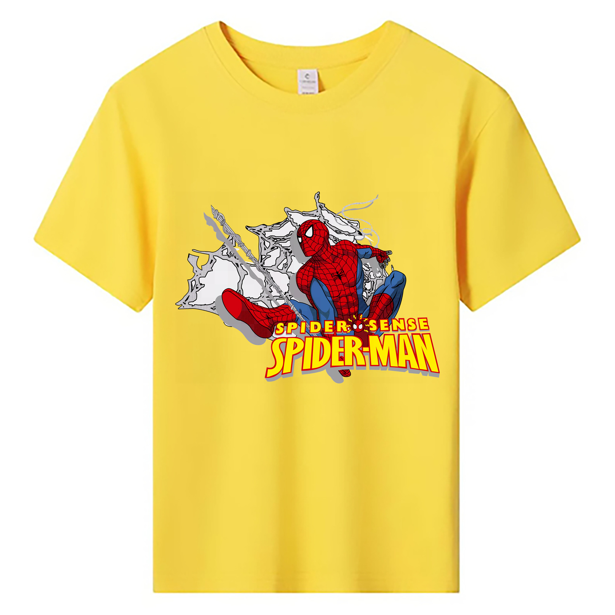 （画像用） Spider Man スパイダーマン 綿100％キッズTシャツ（フロントプリント）