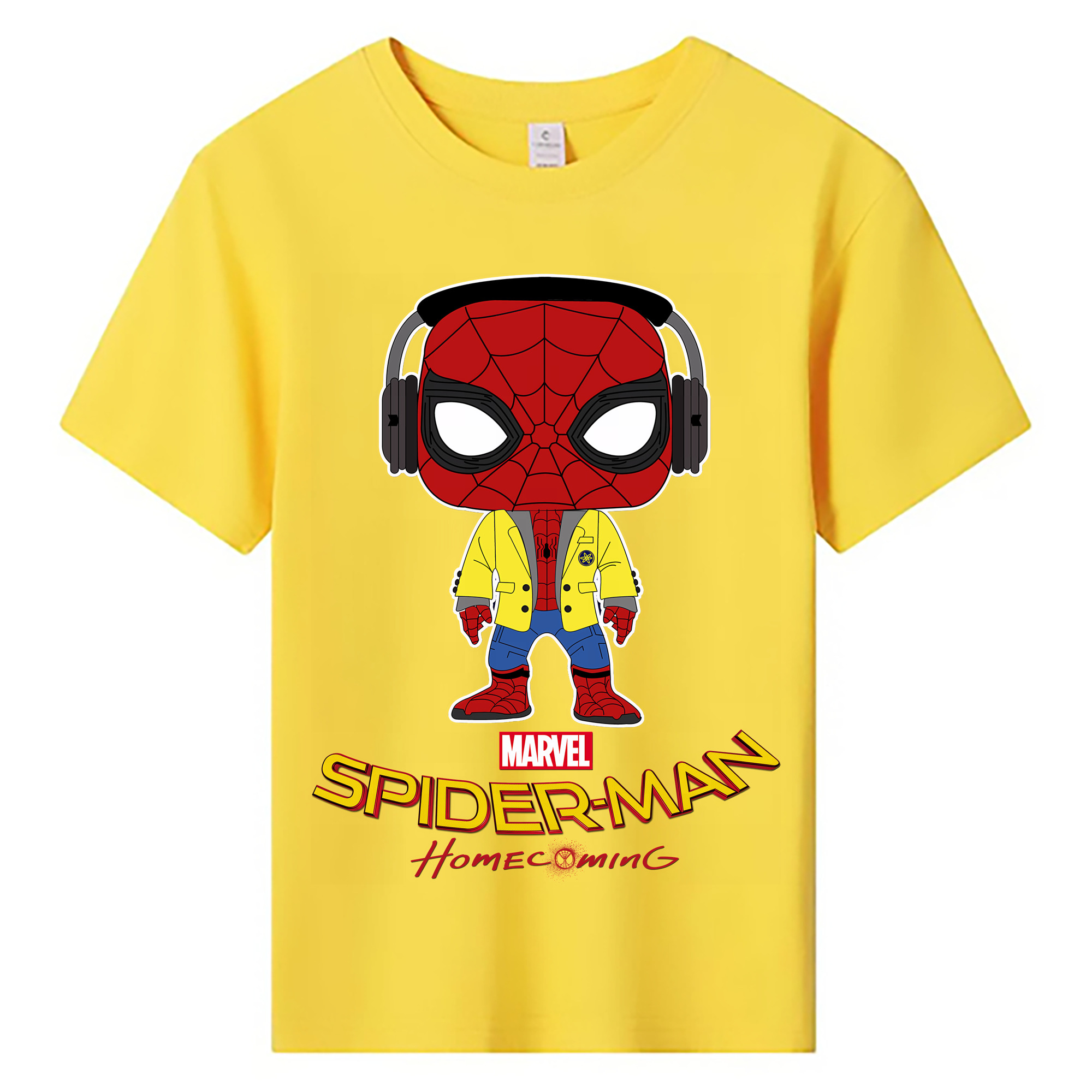 Spider Man スパイダーマン 綿100％キッズTシャツ（フロントプリント）
