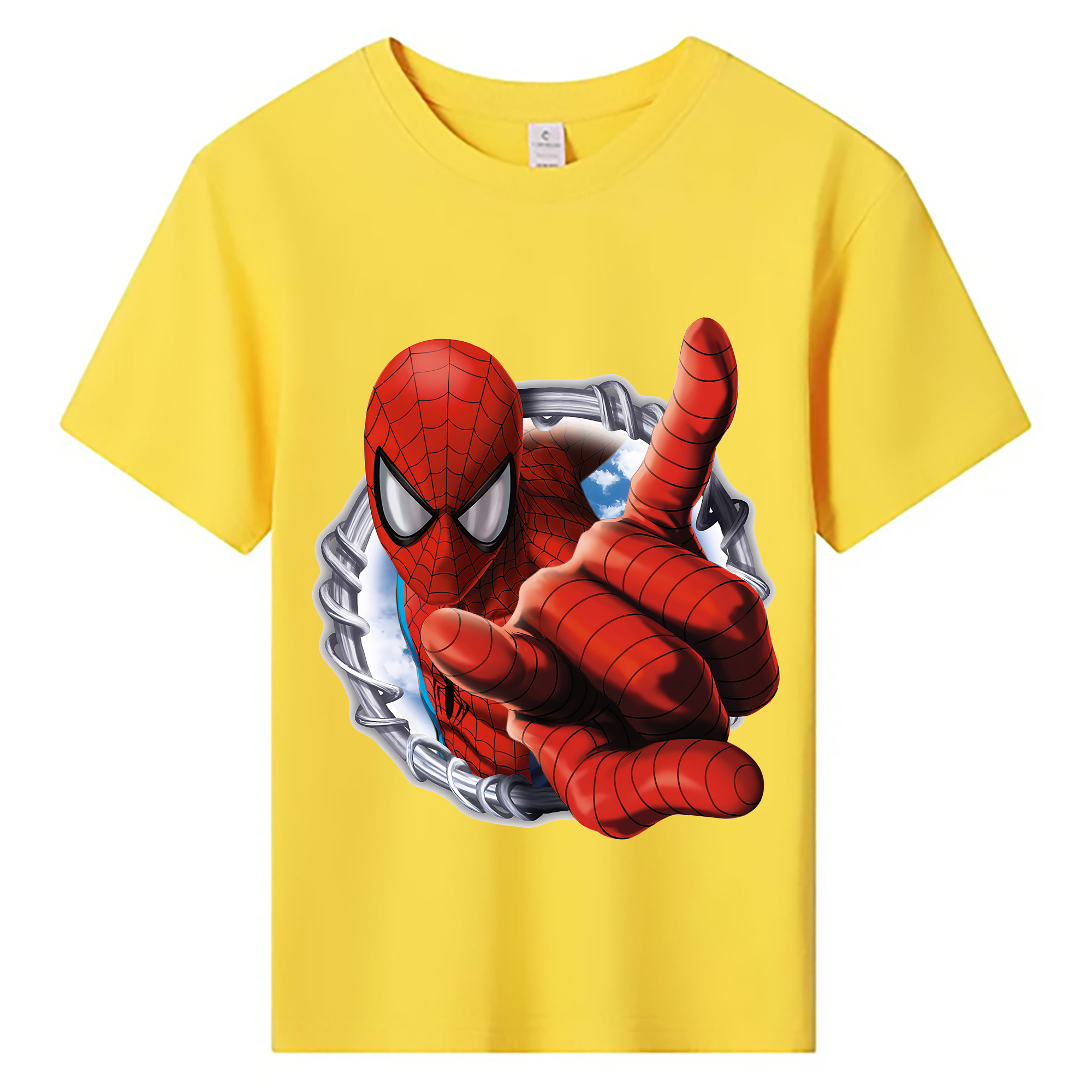 （画像用） Spider Man スパイダーマン 綿100％キッズTシャツ（フロントプリント）