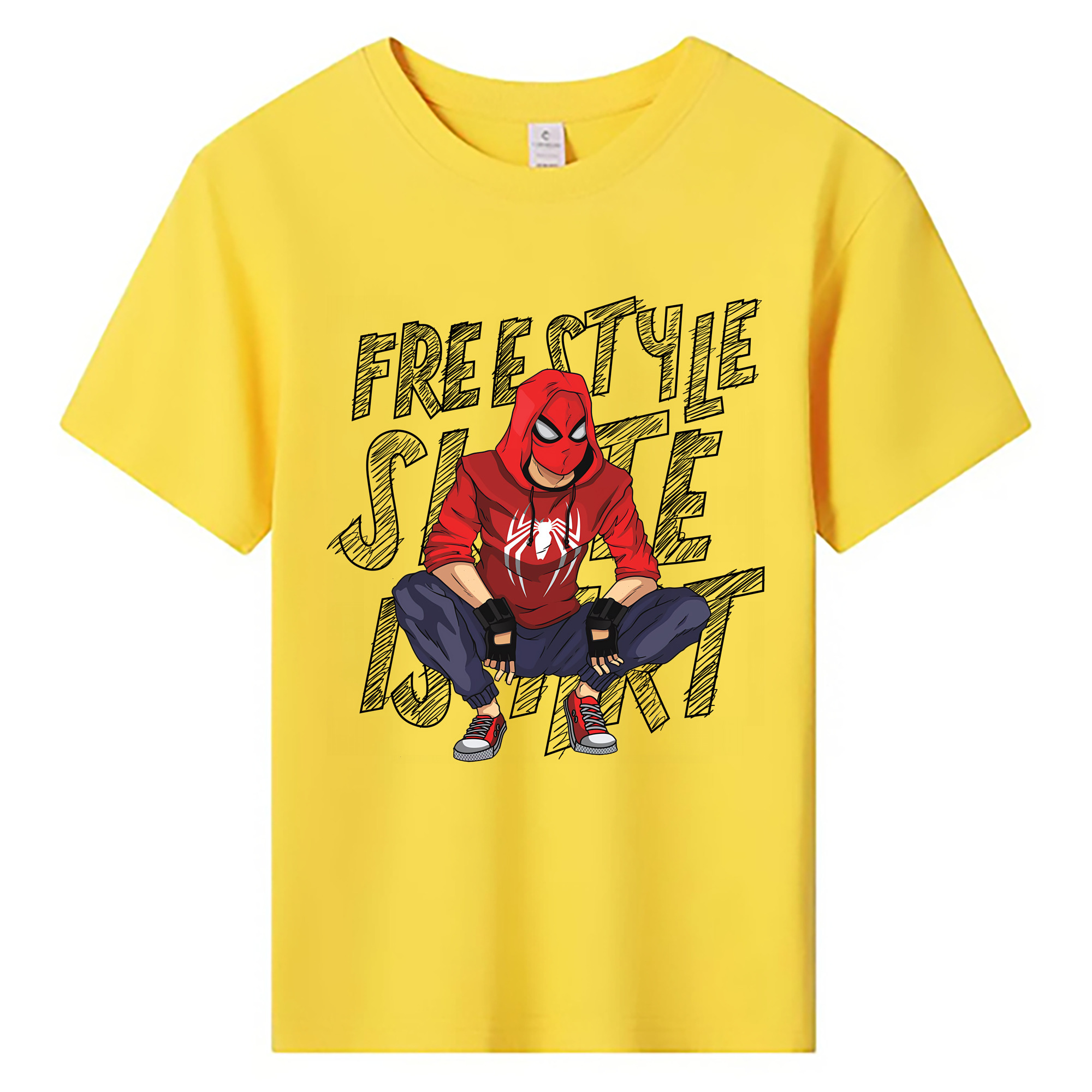 （画像用） Spider Man スパイダーマン 綿100％キッズTシャツ（フロントプリント）