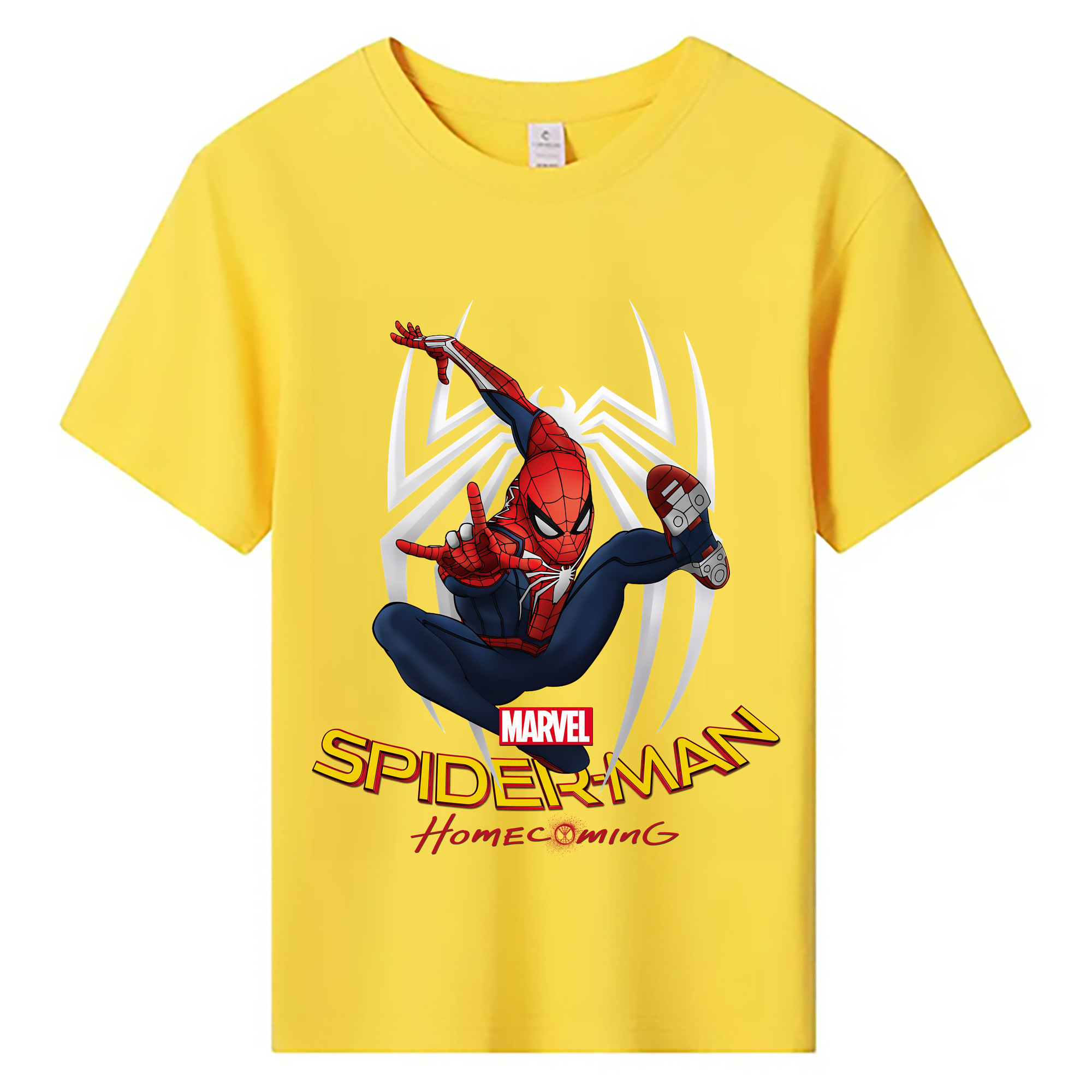 （画像用） Spider Man スパイダーマン 綿100％キッズTシャツ（フロントプリント）