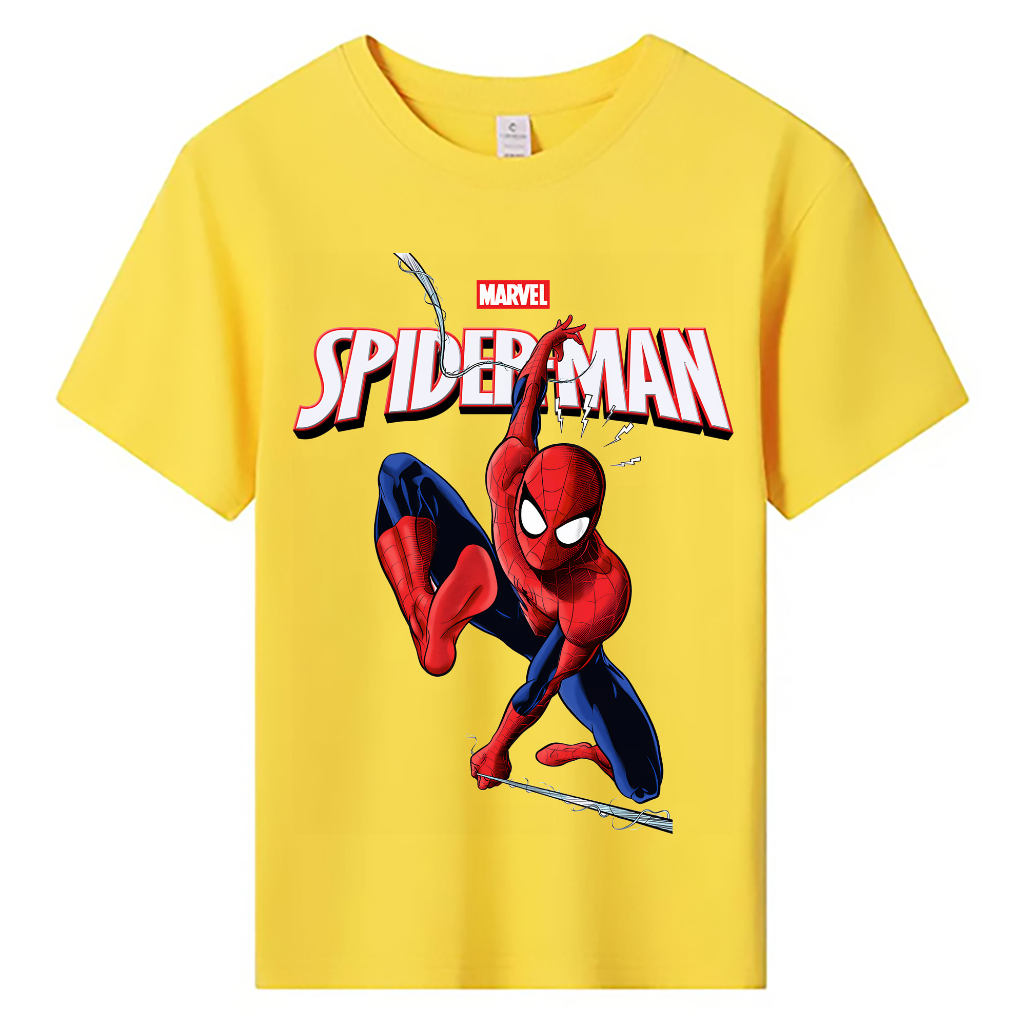 （画像用） Spider Man スパイダーマン 綿100％キッズTシャツ（フロントプリント）