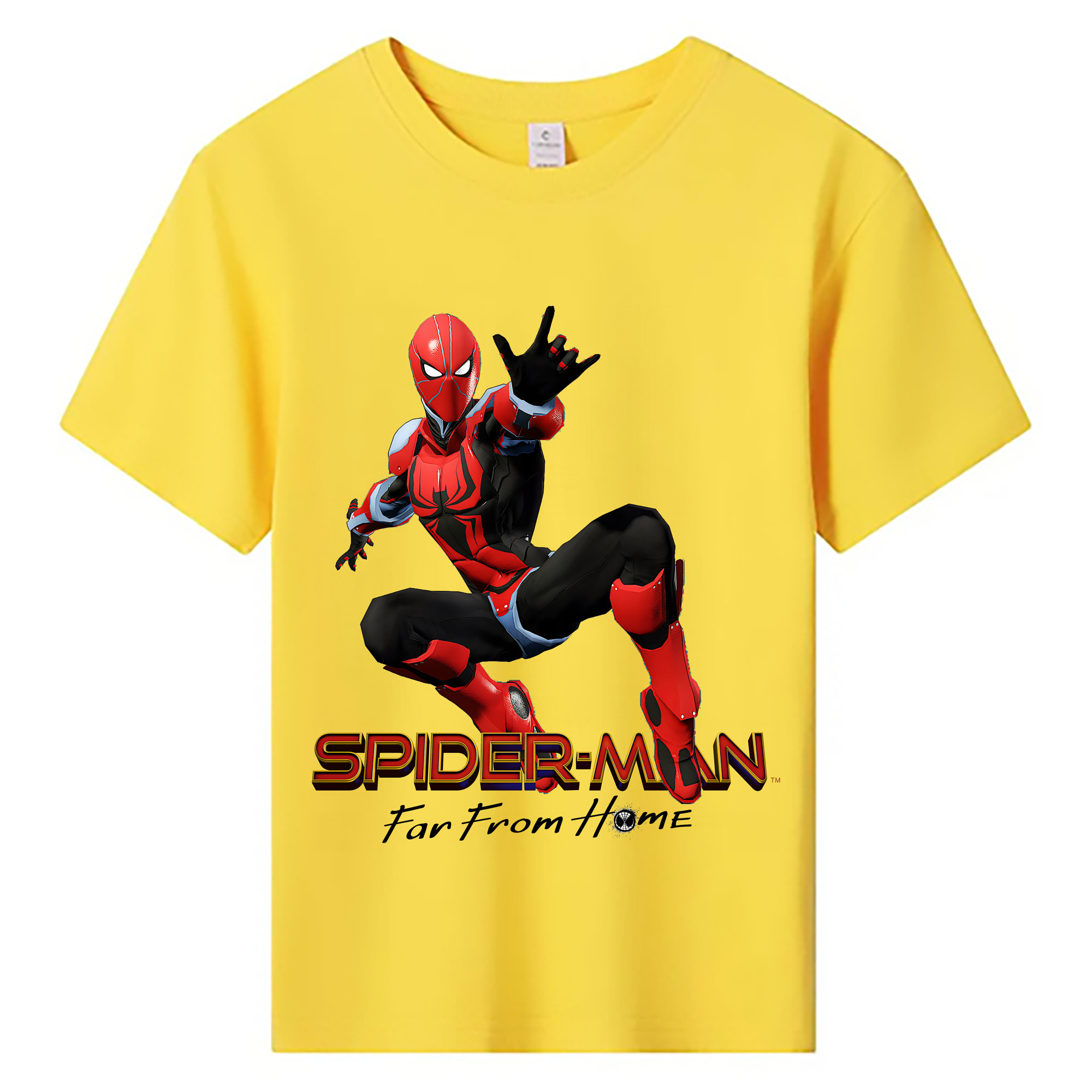 （画像用） Spider Man スパイダーマン 綿100％キッズTシャツ（フロントプリント）