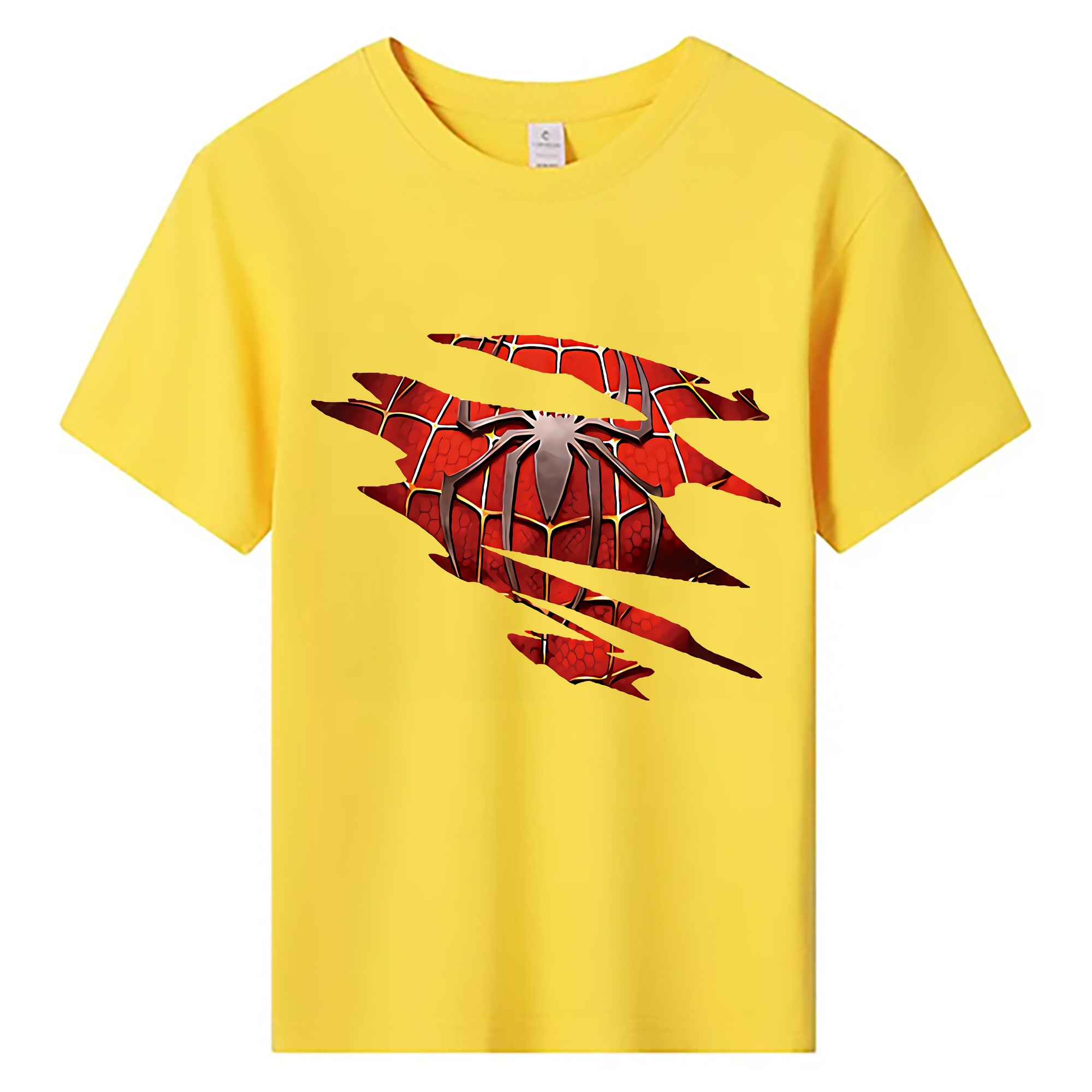 （画像用） Spider Man スパイダーマン 綿100％キッズTシャツ（フロントプリント）