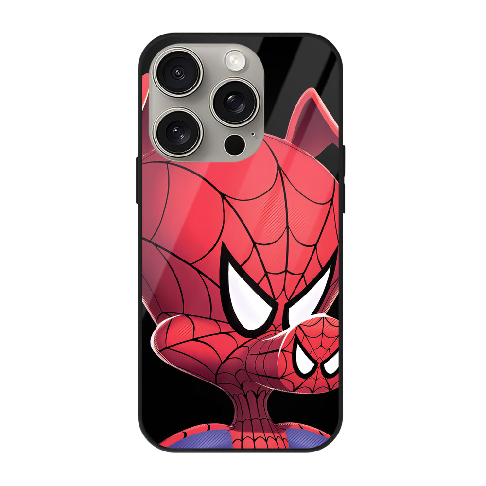 （画像用） Spider Man スパイダーマン 【iPhone15Pro対応】スマホケース 耐衝撃＆黄変防止 背面ガラス