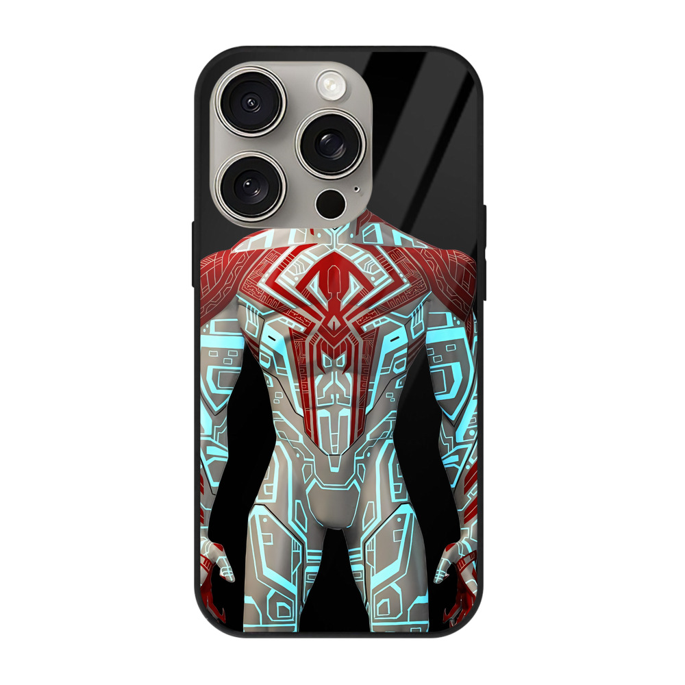 （画像用） Spider Man スパイダーマン 【iPhone15Pro対応】スマホケース 耐衝撃＆黄変防止 背面ガラス