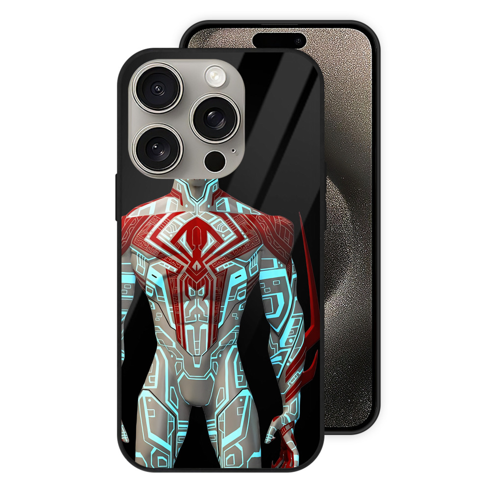 （画像用） Spider Man スパイダーマン 【iPhone15Pro対応】スマホケース 耐衝撃＆黄変防止 背面ガラス