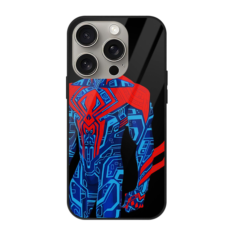 （画像用） Spider Man スパイダーマン 【iPhone15Pro対応】スマホケース 耐衝撃＆黄変防止 背面ガラス