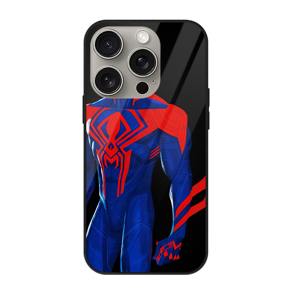 （画像用） Spider Man スパイダーマン 【iPhone15Pro対応】スマホケース 耐衝撃＆黄変防止 背面ガラス