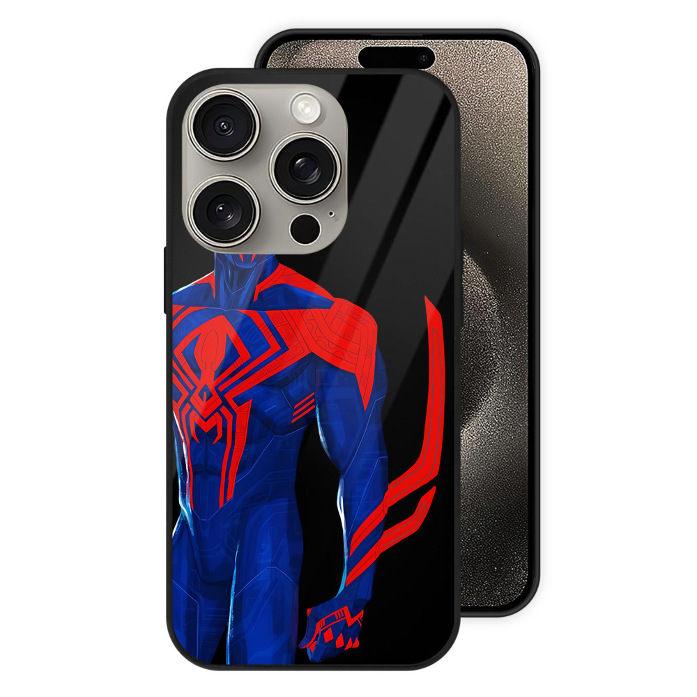 （画像用） Spider Man スパイダーマン 【iPhone15Pro対応】スマホケース 耐衝撃＆黄変防止 背面ガラス