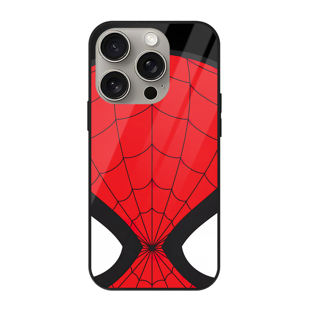 Spider Man スパイダーマン 【iPhone15Pro対応】スマホケース 耐衝撃＆黄変防止 背面ガラス