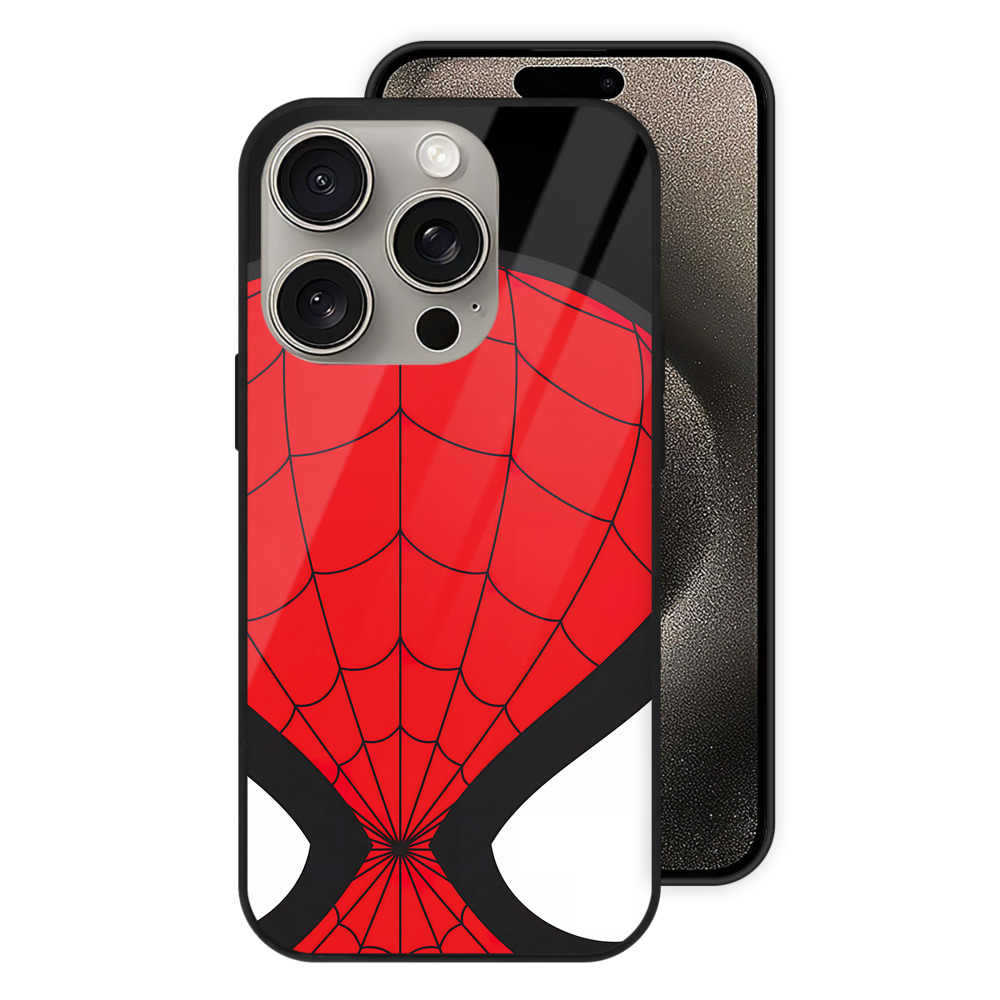Spider Man スパイダーマン 【iPhone15Pro対応】スマホケース 耐衝撃＆黄変防止 背面ガラス