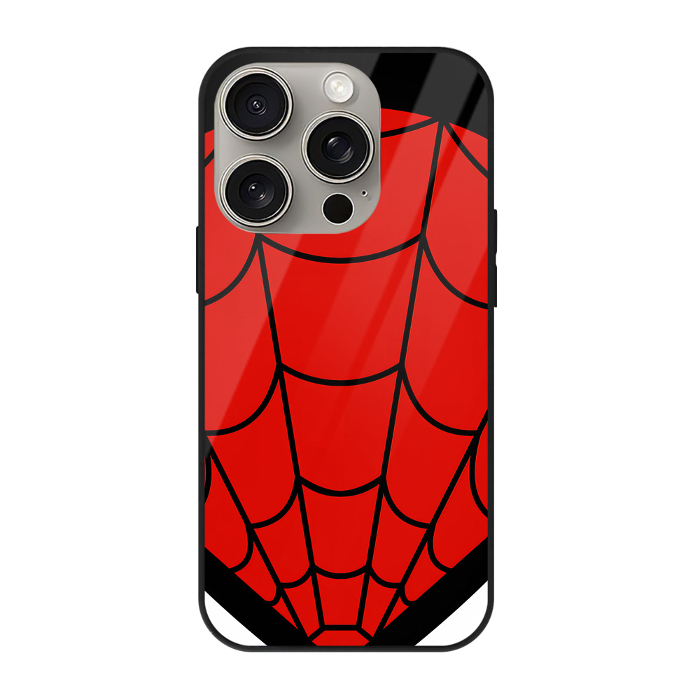 Spider Man スパイダーマン 【iPhone15Pro対応】スマホケース 耐衝撃＆黄変防止 背面ガラス