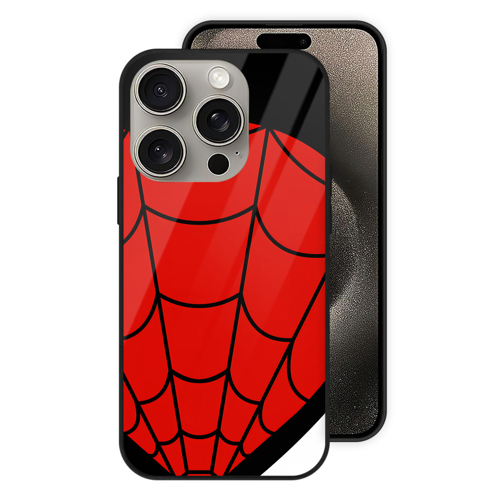 Spider Man スパイダーマン 【iPhone15Pro対応】スマホケース 耐衝撃＆黄変防止 背面ガラス