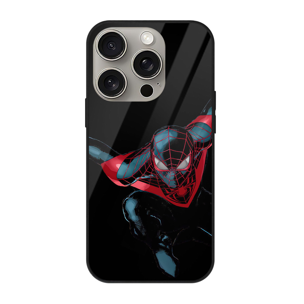 Spider Man スパイダーマン 【iPhone15Pro対応】スマホケース 耐衝撃＆黄変防止 背面ガラス