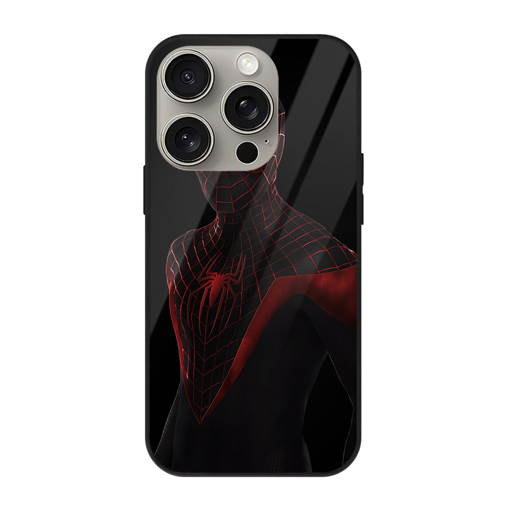 Spider Man スパイダーマン 【iPhone15Pro対応】スマホケース 耐衝撃＆黄変防止 背面ガラス