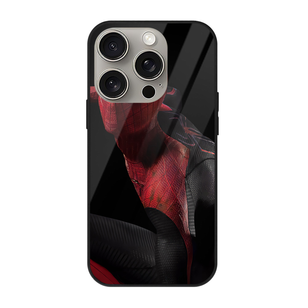 （画像用） Spider Man スパイダーマン 【iPhone15Pro対応】スマホケース 耐衝撃＆黄変防止 背面ガラス