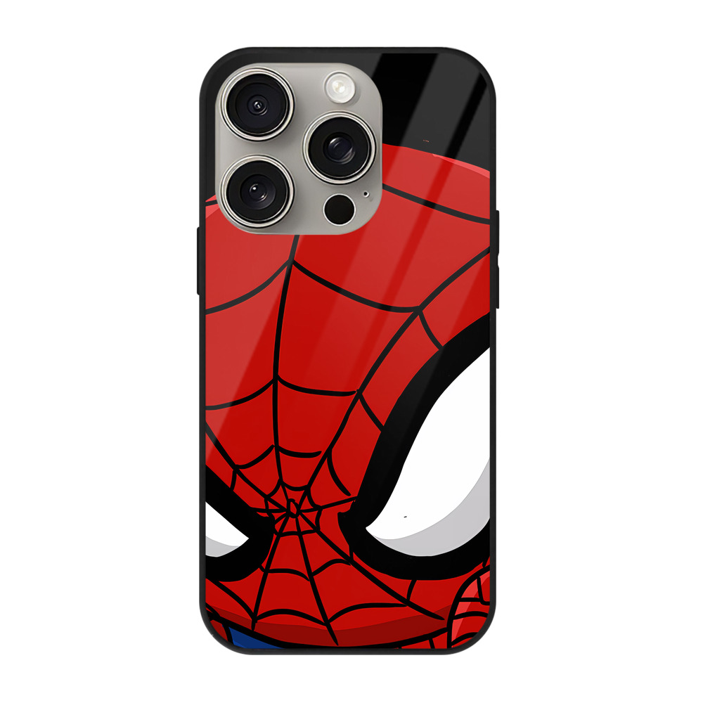 （画像用） Spider Man スパイダーマン 【iPhone15Pro対応】スマホケース 耐衝撃＆黄変防止 背面ガラス