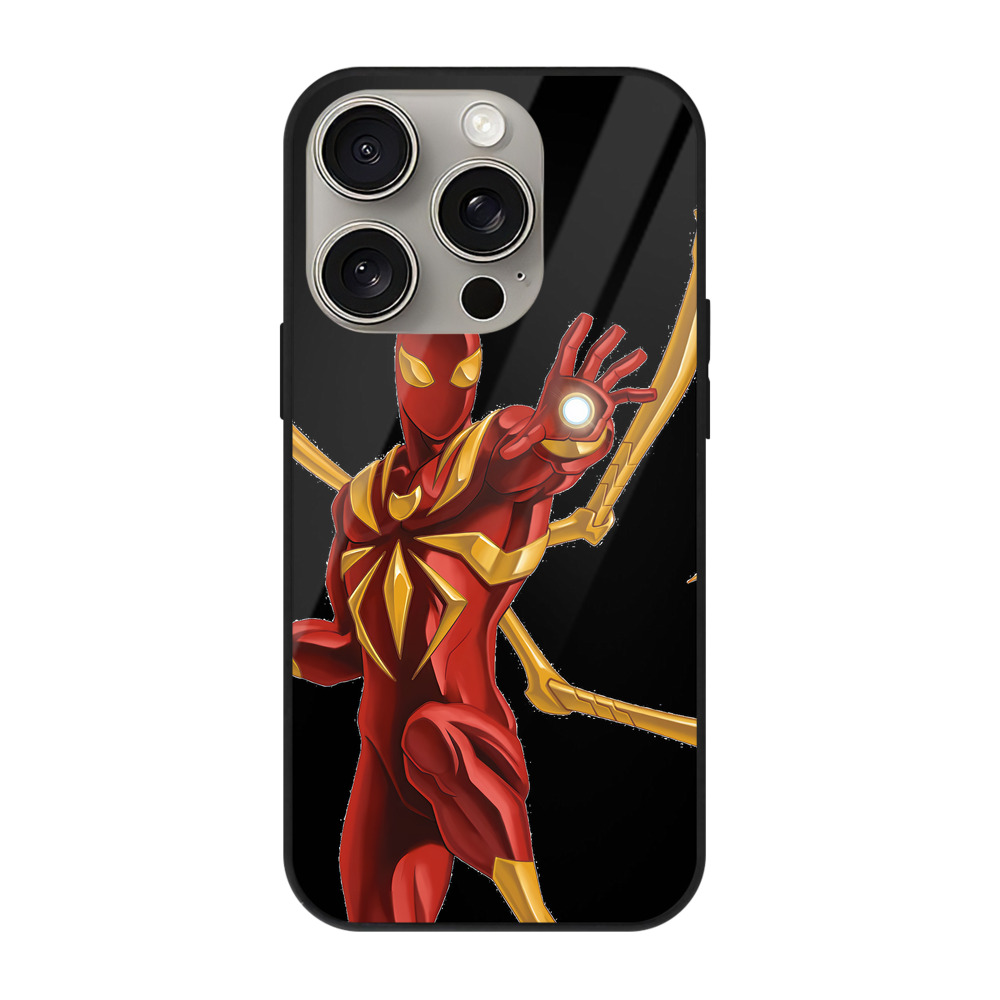 （画像用） Spider Man スパイダーマン 【iPhone15Pro対応】スマホケース 耐衝撃＆黄変防止 背面ガラス