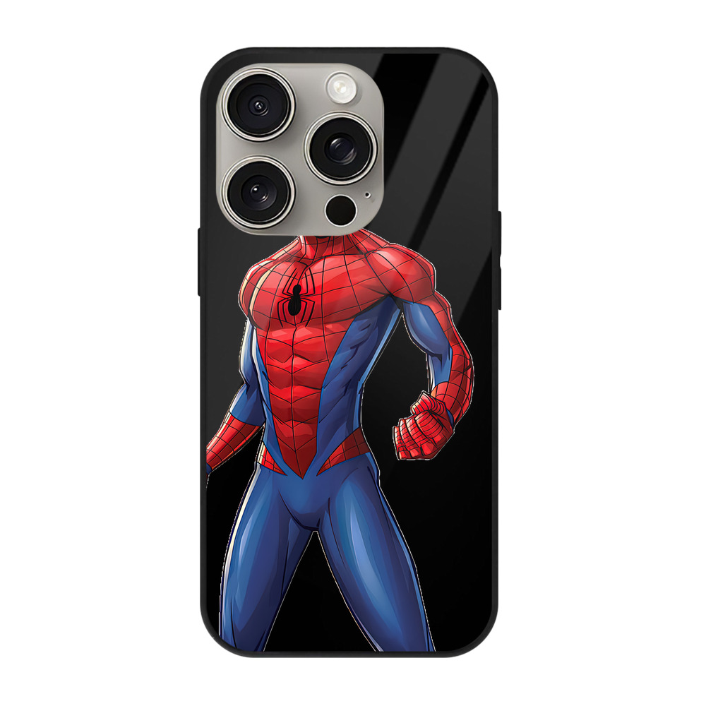 （画像用） Spider Man スパイダーマン 【iPhone15Pro対応】スマホケース 耐衝撃＆黄変防止 背面ガラス