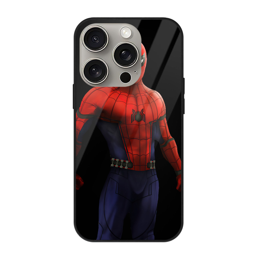 Spider Man スパイダーマン 【iPhone15Pro対応】スマホケース 耐衝撃＆黄変防止 背面ガラス