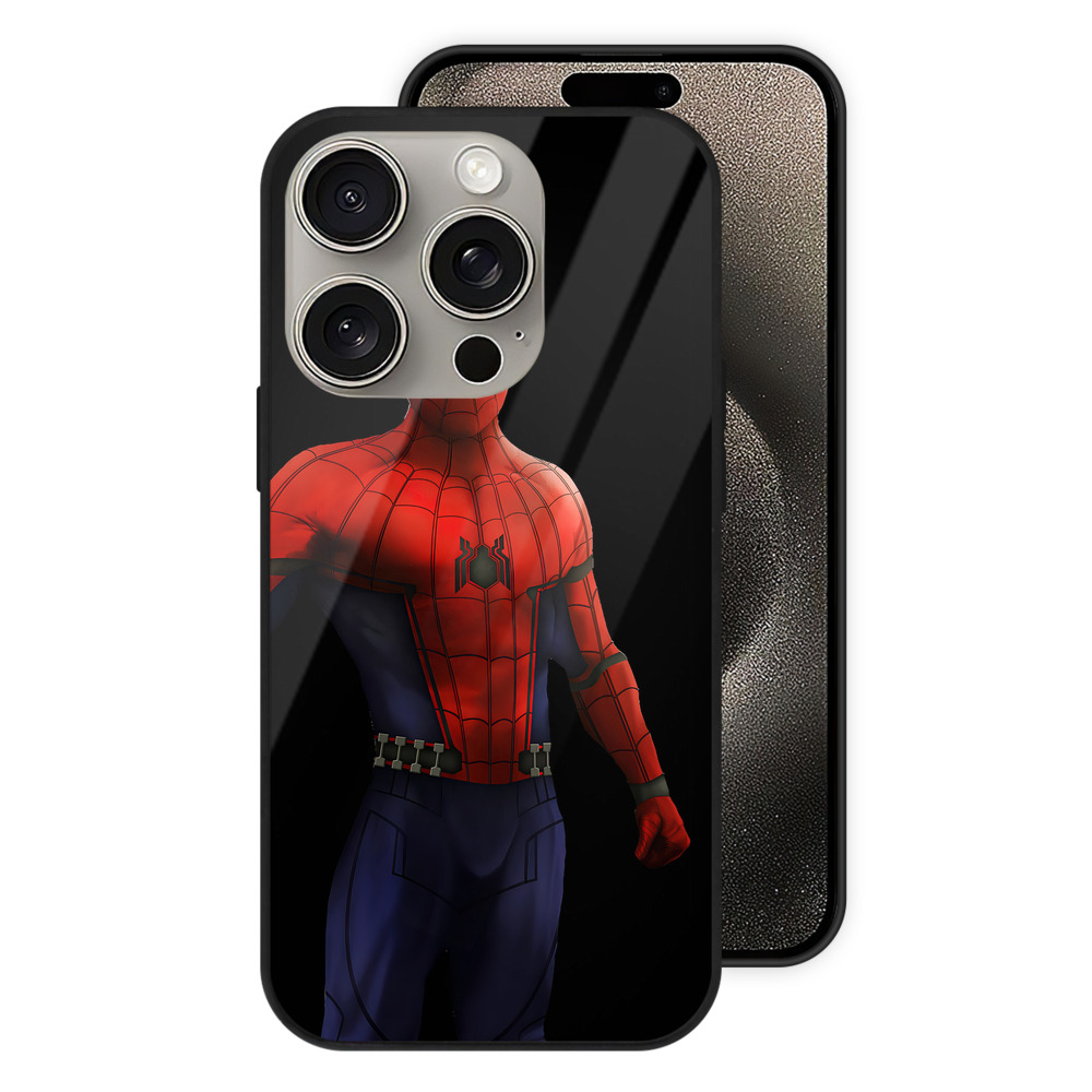 Spider Man スパイダーマン 【iPhone15Pro対応】スマホケース 耐衝撃＆黄変防止 背面ガラス